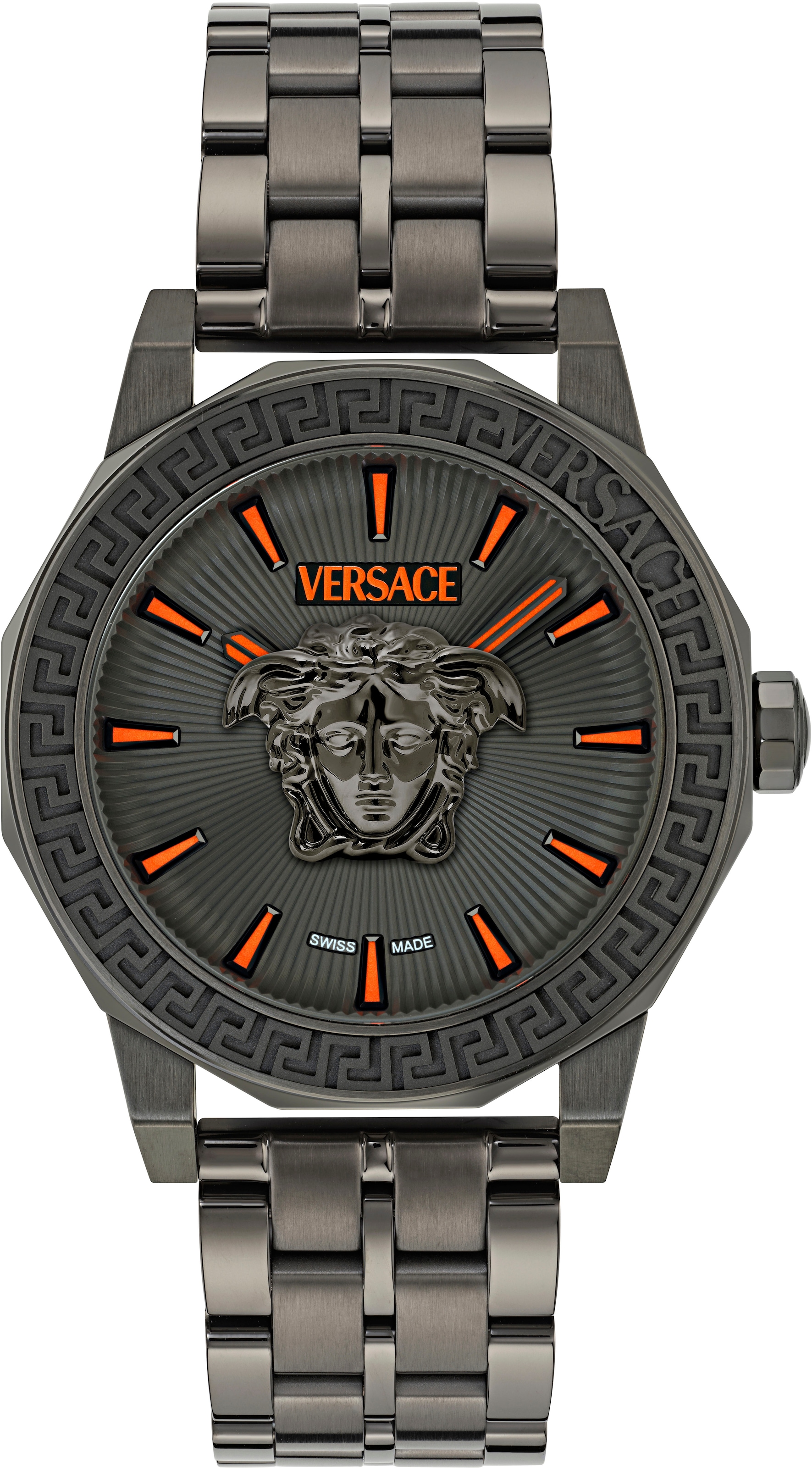 Versace Quarzuhr »MEDUSA DECO GENT«, Armbanduhr, Herrenuhr, Swiss Made, Saphirglas, Edelstahlarmband,analog