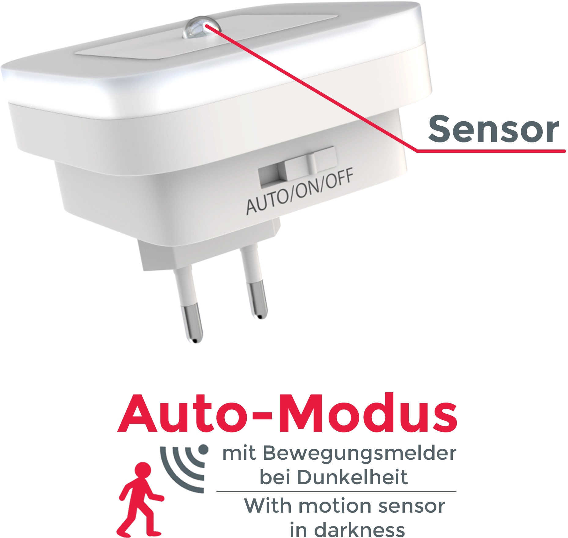 Dämmerungssensor, Bewegungsmelder, SET Nachtlicht Nachtleuchte, 2er Flurlicht, »Start«, LED | B.K.Licht BAUR