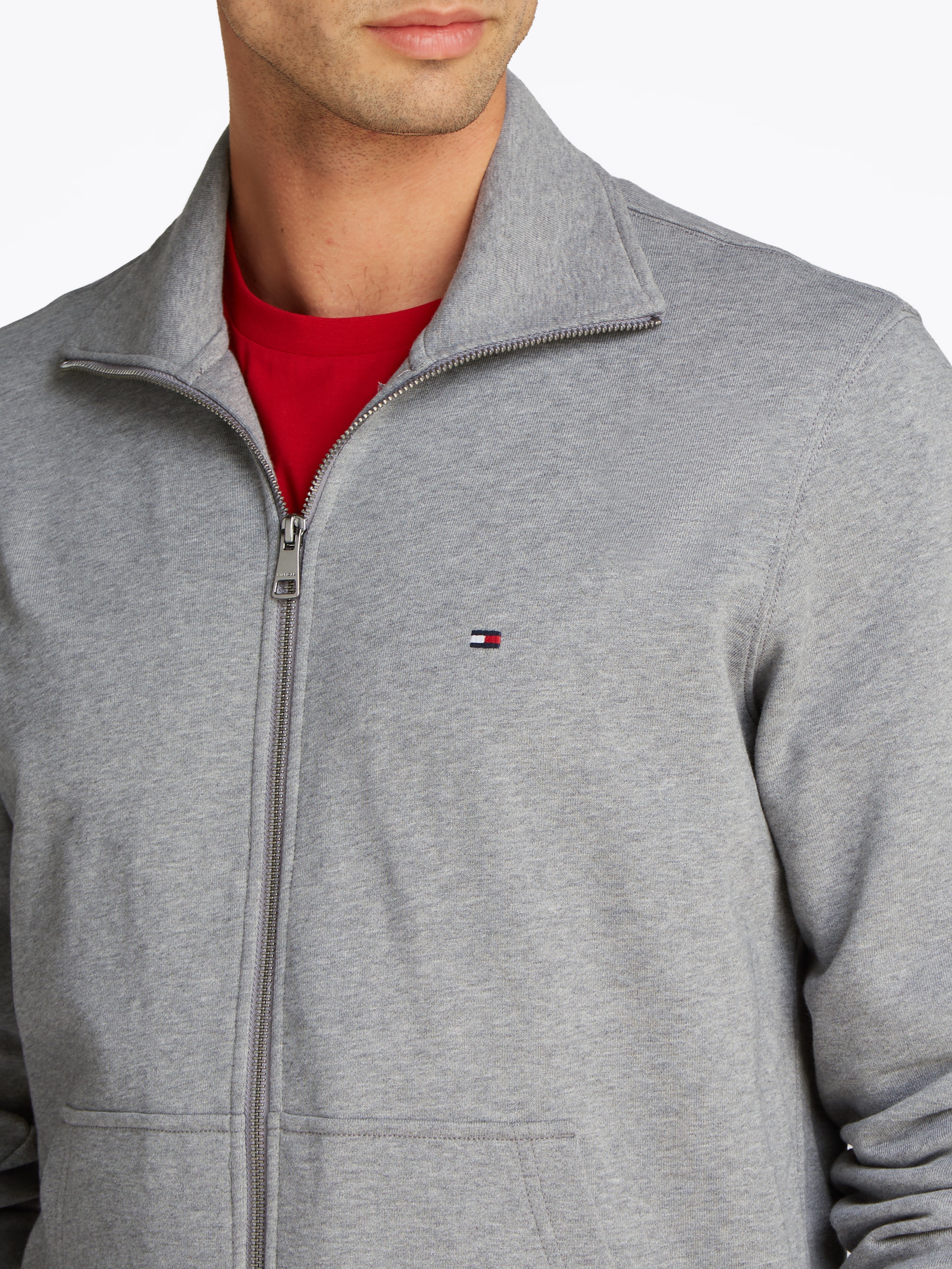 Tommy Hilfiger Sweatjacke »ESSENTIAL TERRY ZT STAND COLLAR«