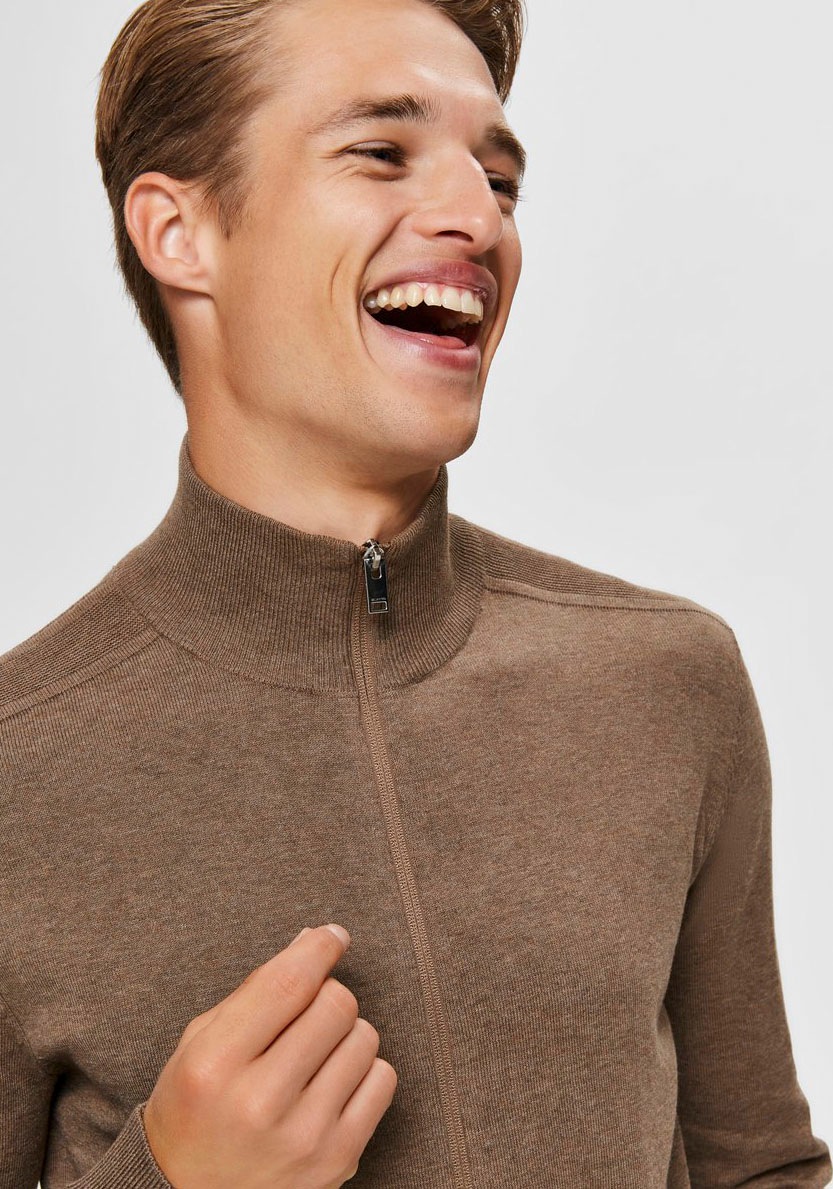 Selected Herren Strickjacke SLHBERG FULL ZIP CARDIGAN günstig online kaufen