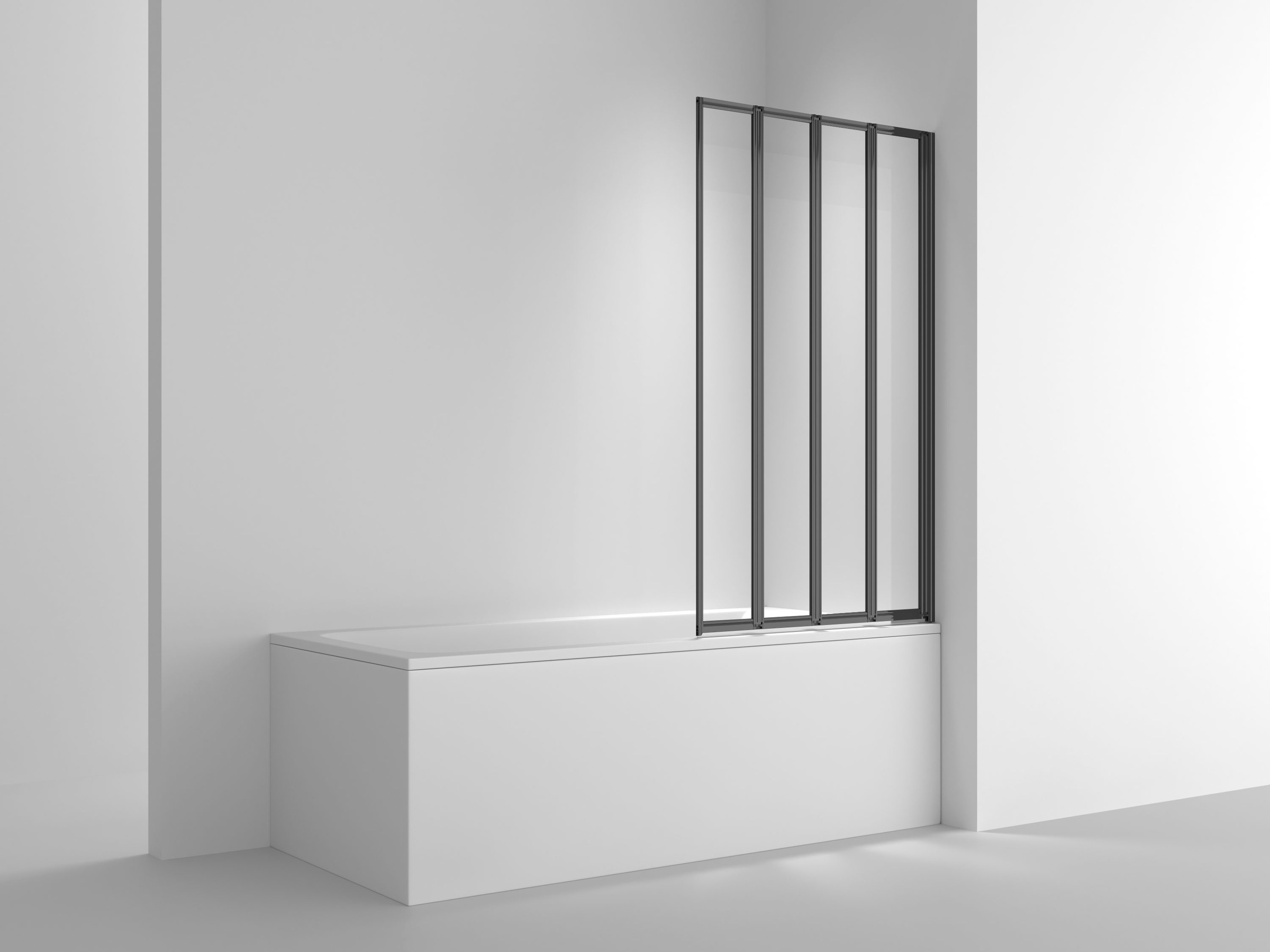 welltime Badewannenaufsatz "Nassau" Badewannenfaltwand, Spritzschutzwand für Badewanne, Glas, 4 Elemente