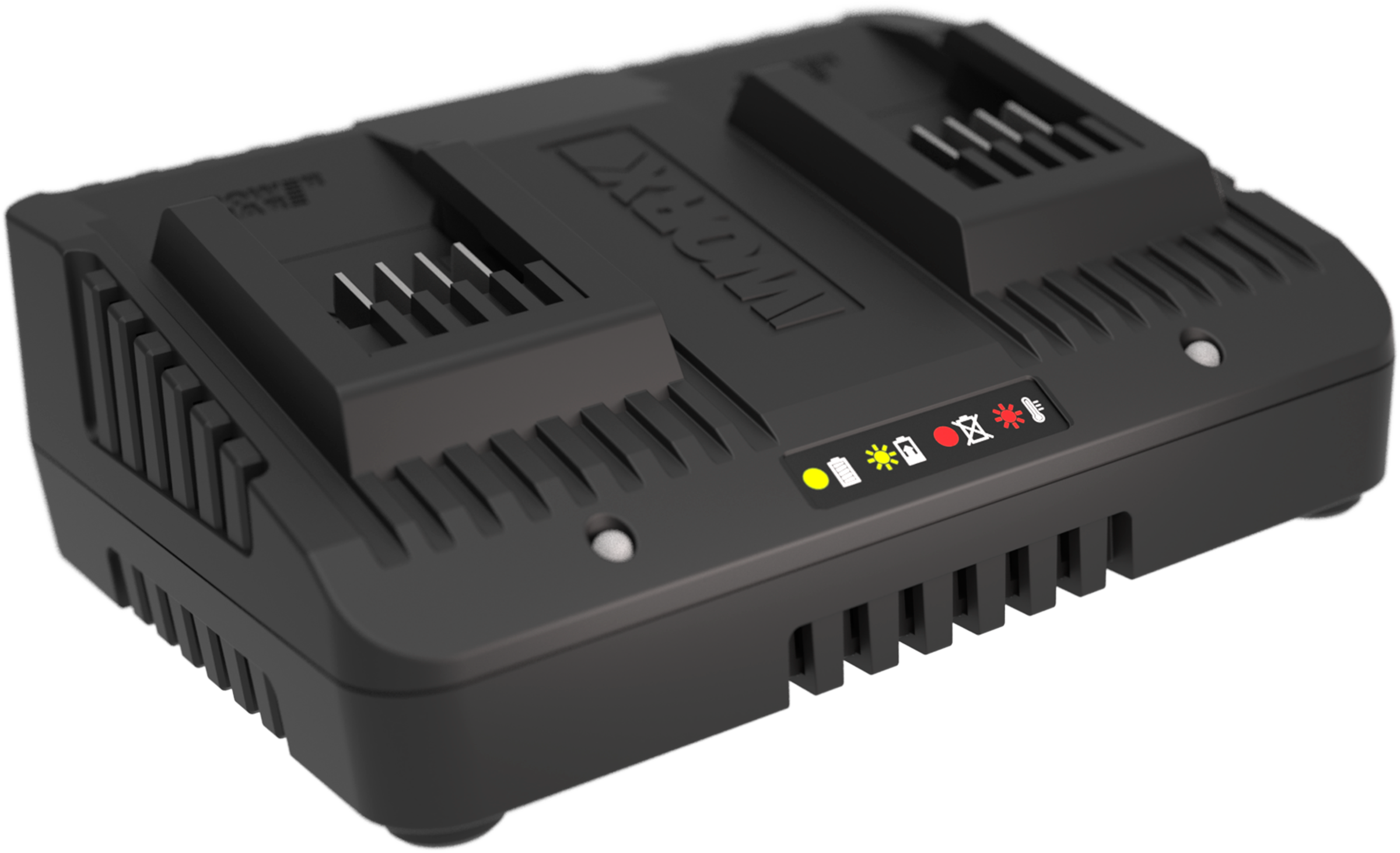 Worx Akku-Ladestation »Dual-Ladegerät WA3772«, 2000 mA, für alle WORX PowerShare Akkus, gleichzeitige Aufladen von 2 Akkus
