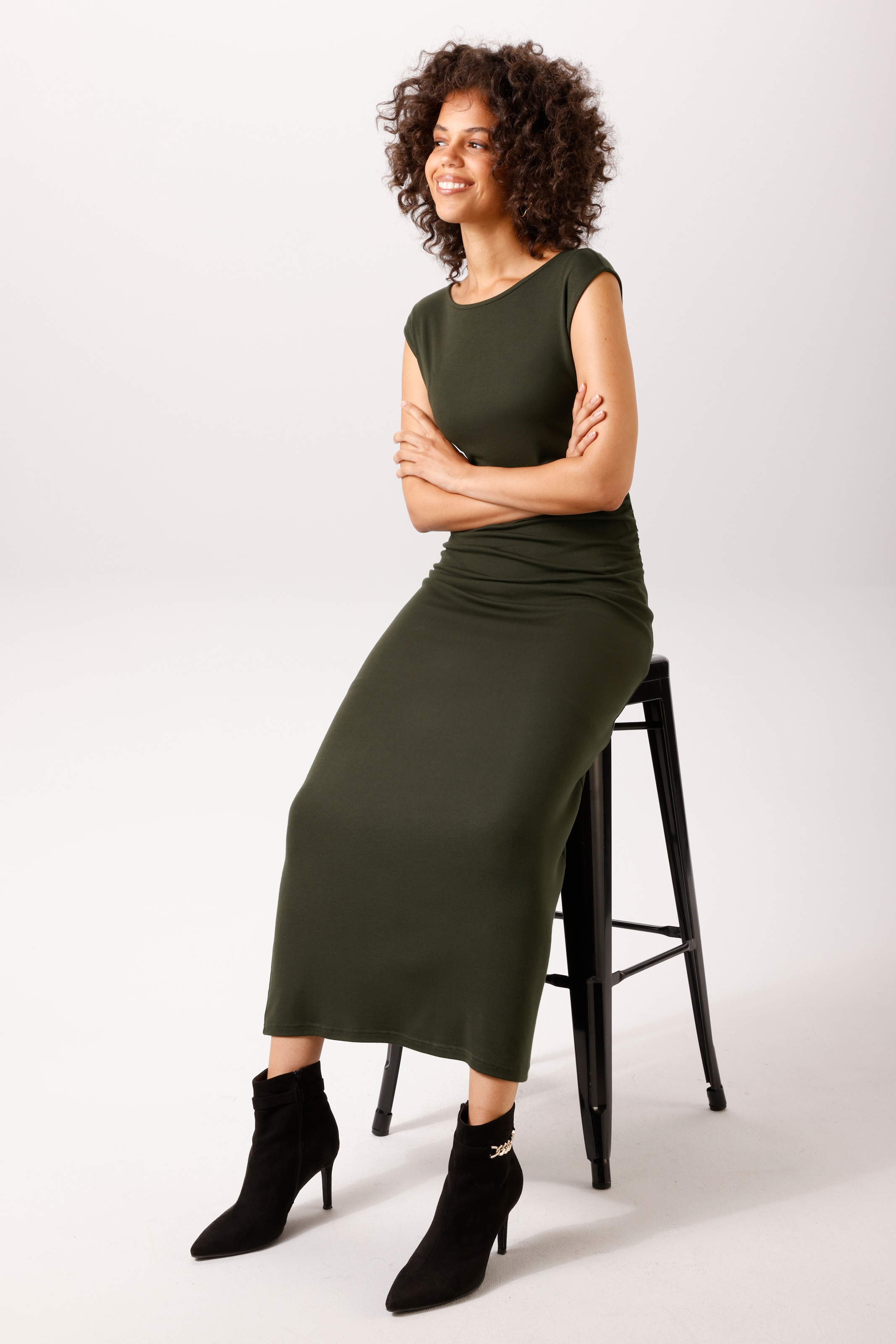 Aniston CASUAL Maxikleid mit Raffungen in der Taillennaht - NEUE KOLLEKTION