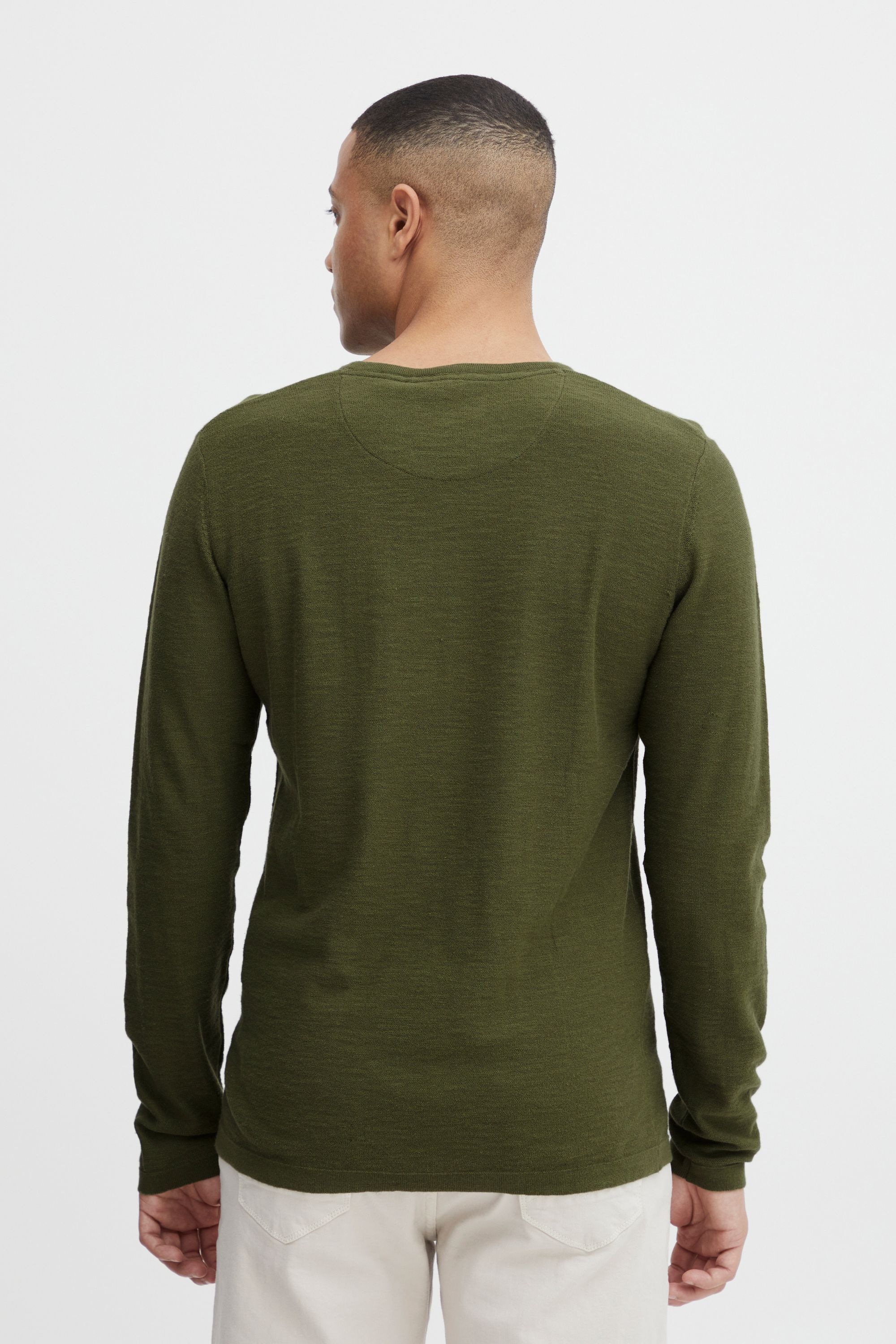Strickpullover BLEND "BHPullover", Herren, Gr. M, cypress, Feinstrick, 100% Baumwolle, unifarben, regular fit normal, Rundhals, eng, Pullover Strickpullover, Stilvoller Feinstrick-Pullover mit Rundhalsausschnitt 6