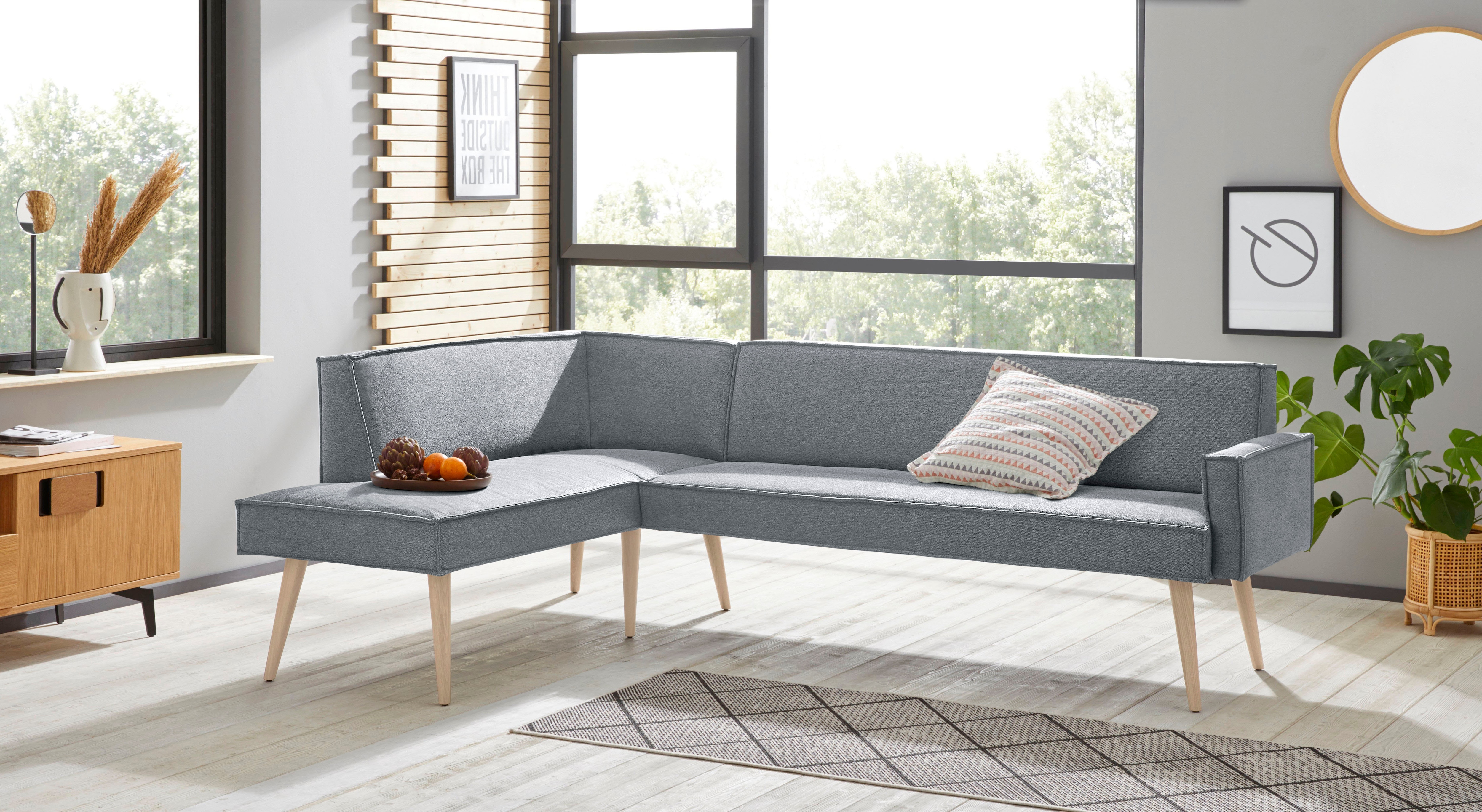 exxpo - sofa fashion "Lungo, moderne Kedernaht, bequem und elegant, hoher Holzfuß" hochwertige Detailverarbeitung, frei im Raum stellbar