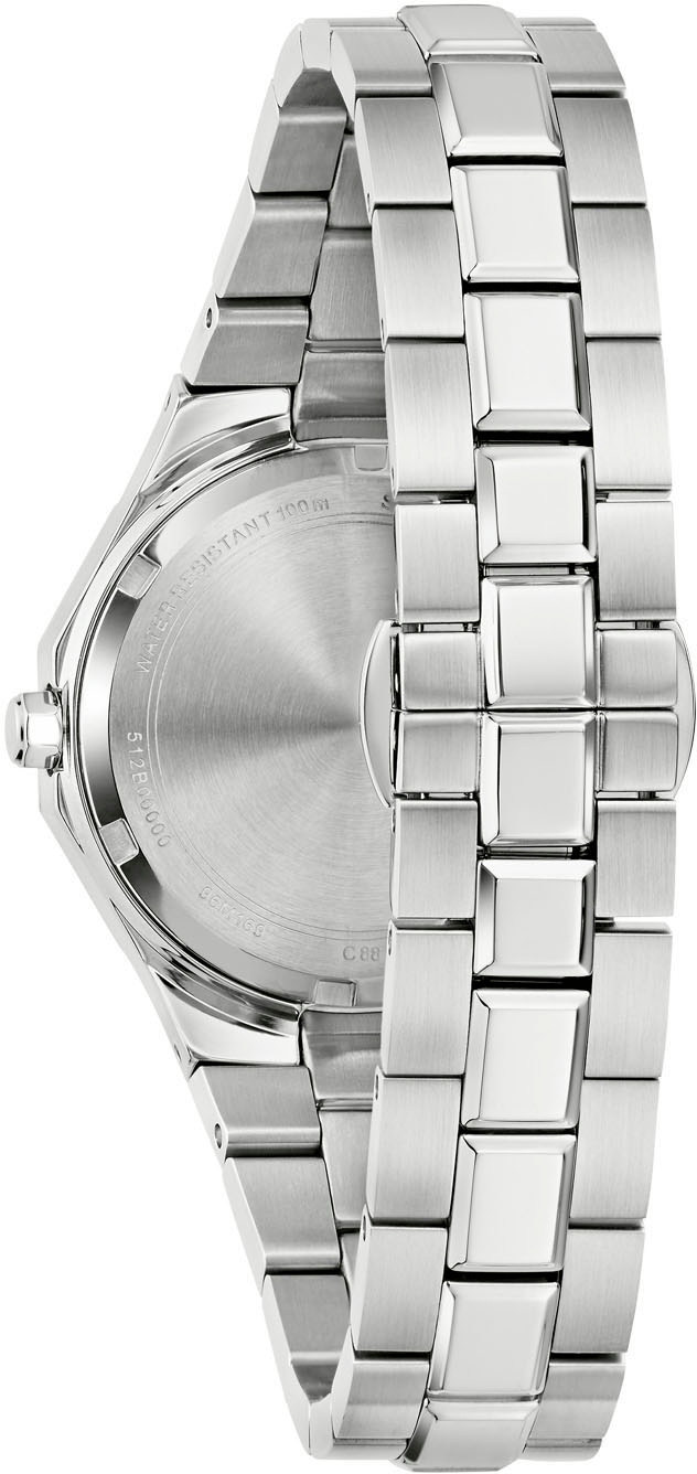 Bulova Quarzuhr Armbanduhr, Damenuhr, Edelstahlarmband, analog, Tag