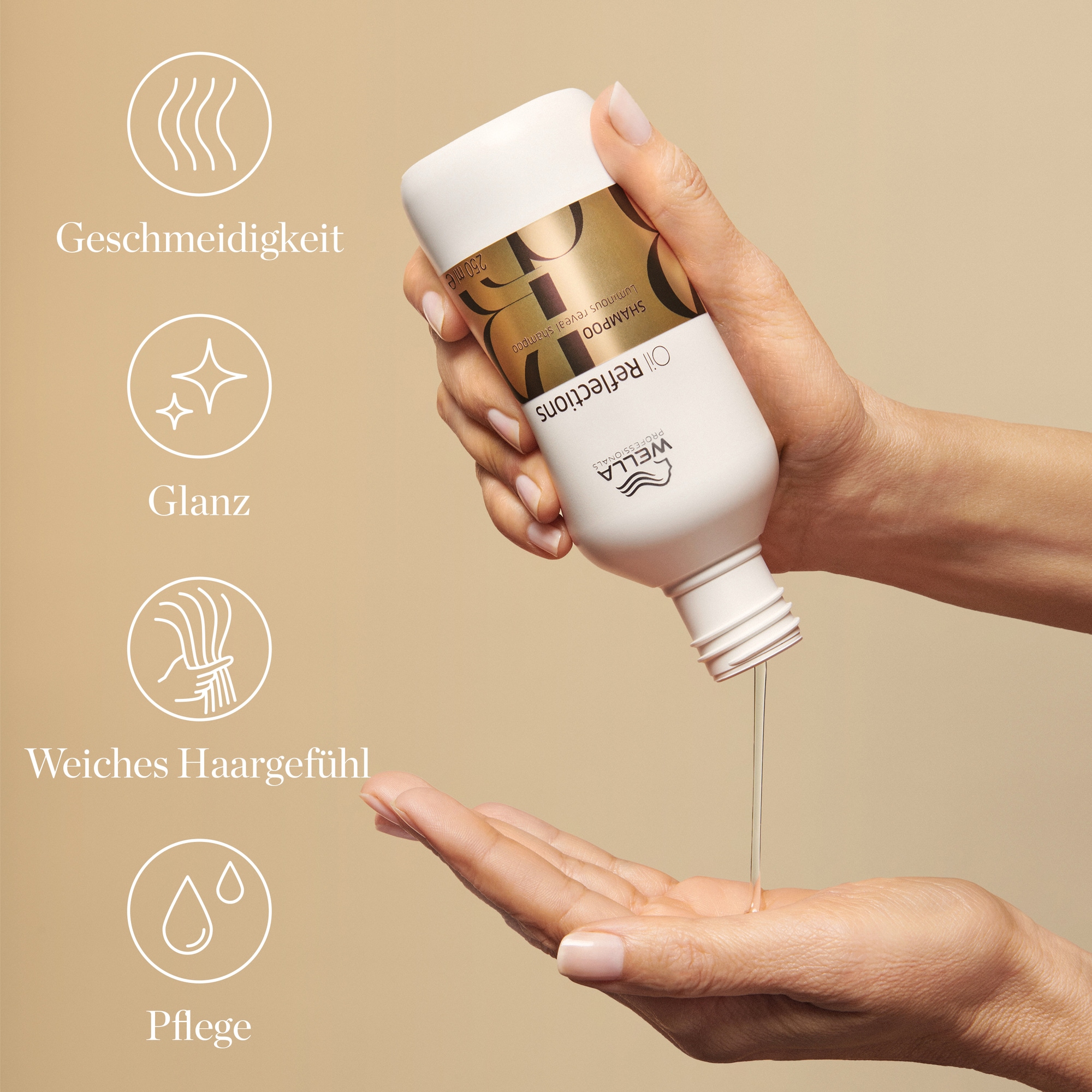 Wella Professionals Haarshampoo »Oil Reflections Shampoo« pflanzliche Inhaltsstoffe, langanhaltende Feuchtigkeit, weiches Haar