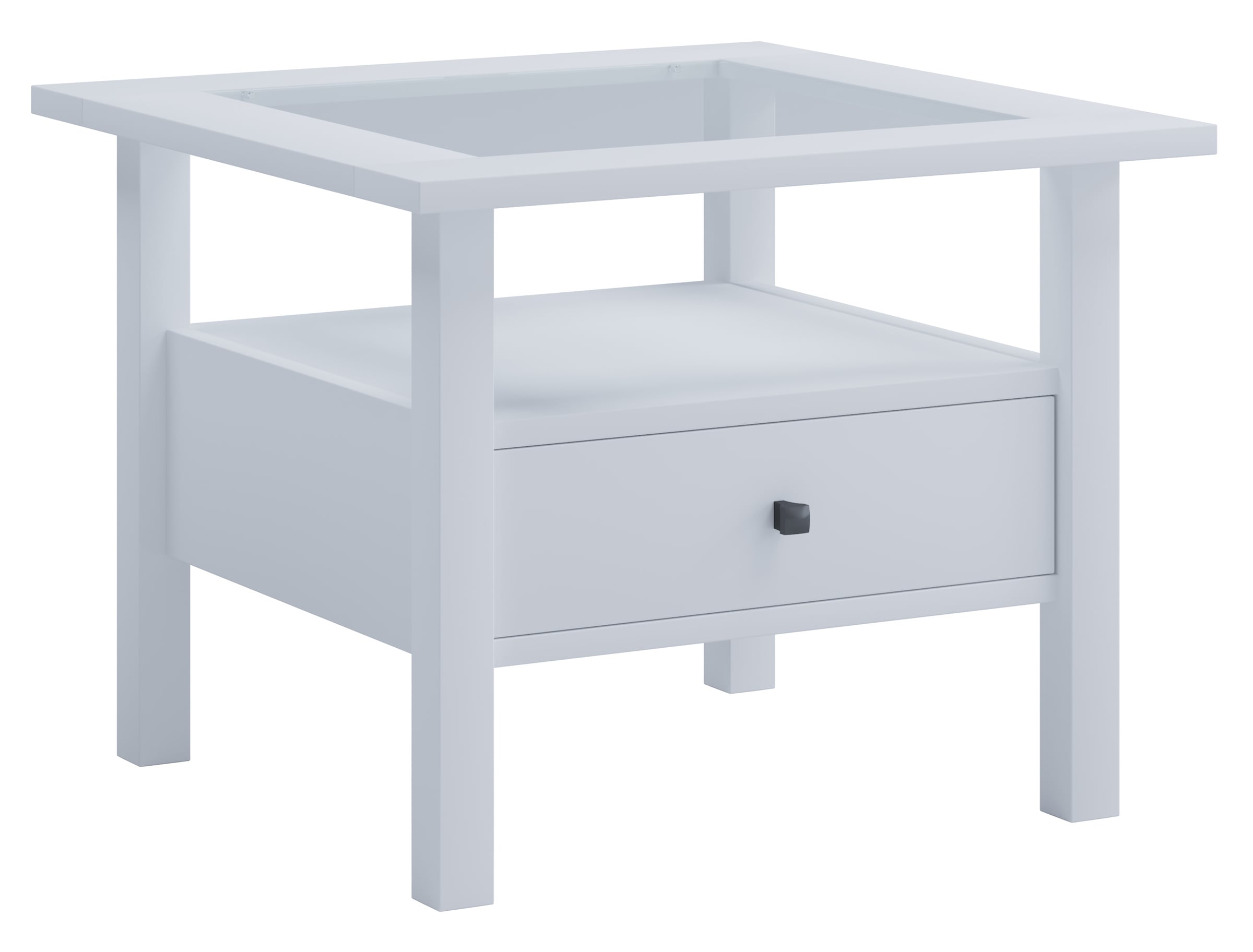 VCM Couchtisch »VCM Holz Beistelltisch mit ESG-Sicherheitsglas | Couchtisch schlicht | Maße ca. H. 42 x B. 54 x T. 54 cm | Wohnzimmertisch mit Schublade | Sofatisch - Lingis M«, (Lingis)