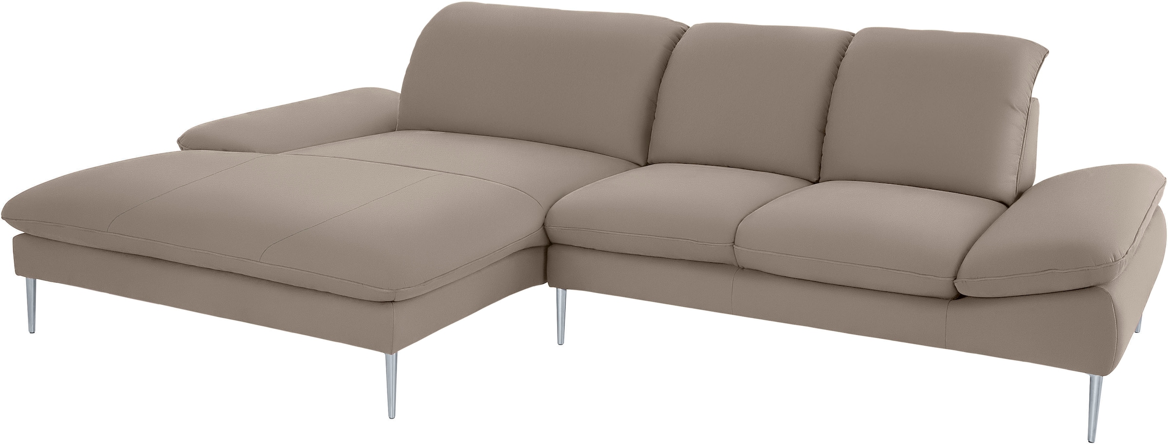 W.SCHILLIG Ecksofa »enjoy&MORE, Designsofa, elegant und bequem, L-Form«, mit Sitztiefenverstellung, Füße silber matt, Breite 310 cm