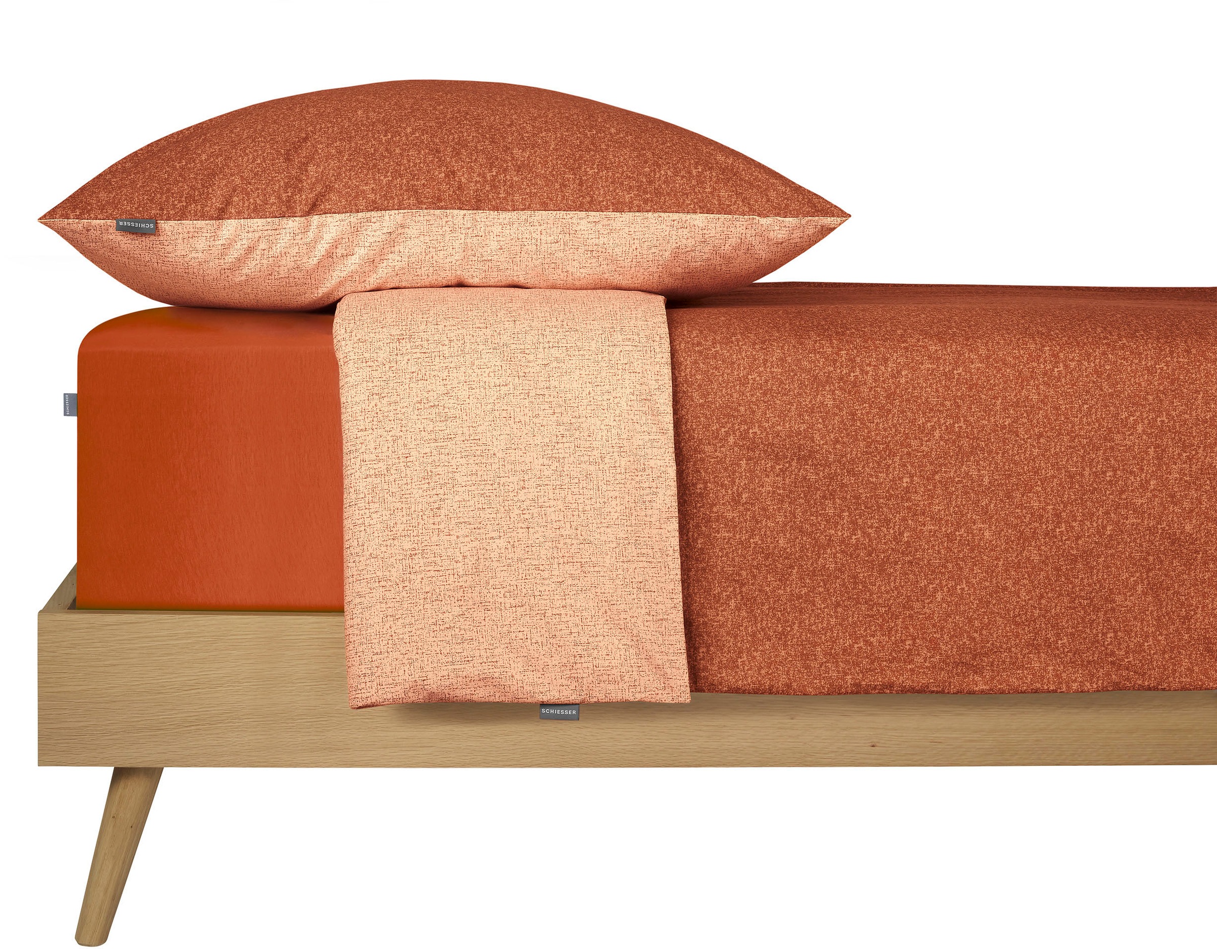 Thumbnail - Schiesser Wendebettwäsche "Vinnie aus weicher Baumwolle mit edlem Melangeeffekt" 2 Stk. MADE IN GREEN by OEKO-TEX-zertif...