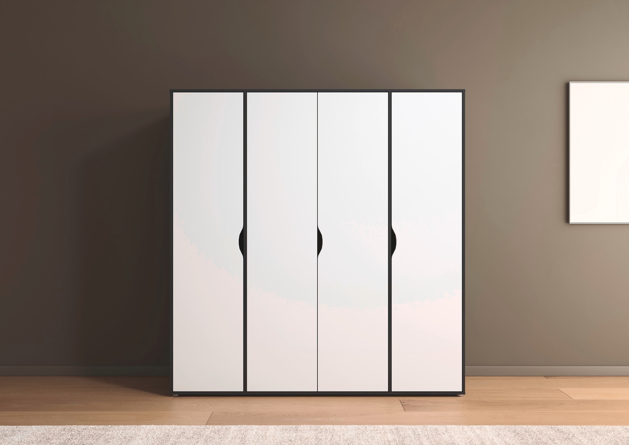 rauch Drehtürenschrank »Kleiderschrank Schrank Garderobe Wäscheschrank NARAI viel Stauraum«, (in 3 verschiedenen Ausstattungen BASIC/CLASSIC/PREMIUM), Griffausfräsungen für eine grifflose Optik TOPSELLER MADE IN GERMANY