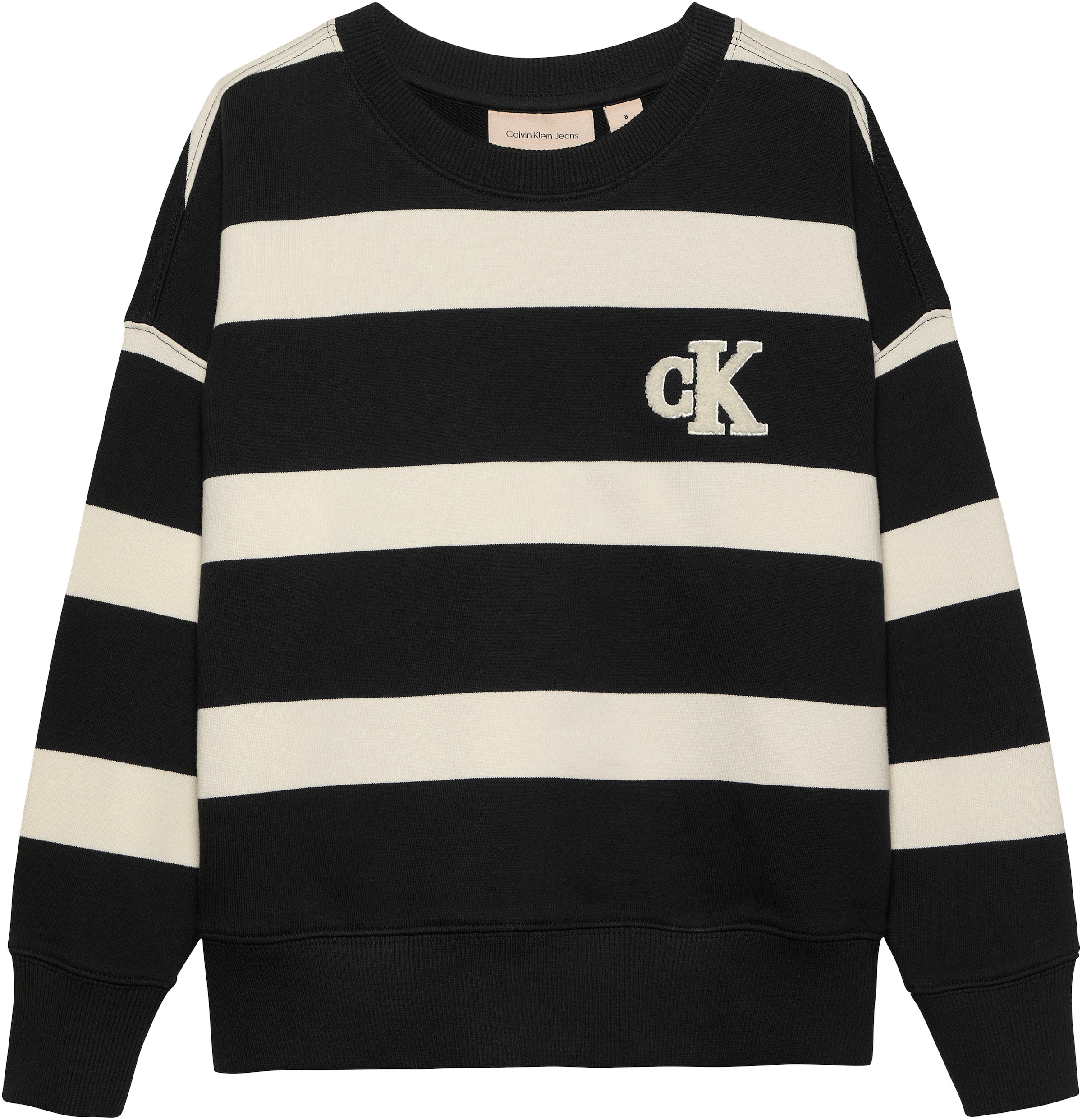 Calvin Klein Jeans Sweatshirt »Striped Modern Comfort Cn«, für Kinder bis 16 Jahre und mit Logopatch