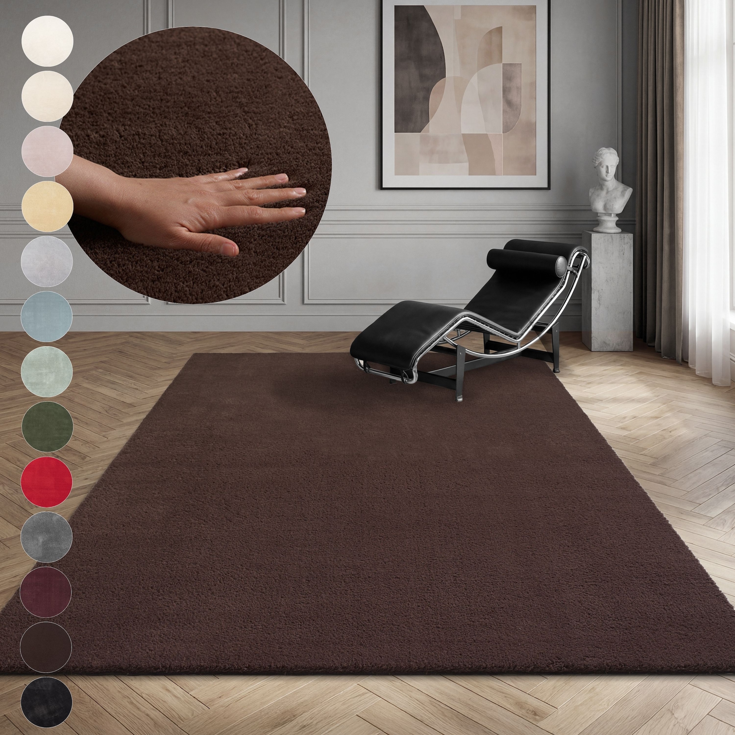 OTTO home Teppich "Arabell, Kunstfellteppich, Felloptik, waschbar," rechteckig 16 mm Höhe flauschig, kuschelig, Anti-Rutsch-Unterseite, Wohnzimmer, Schlafzimmer