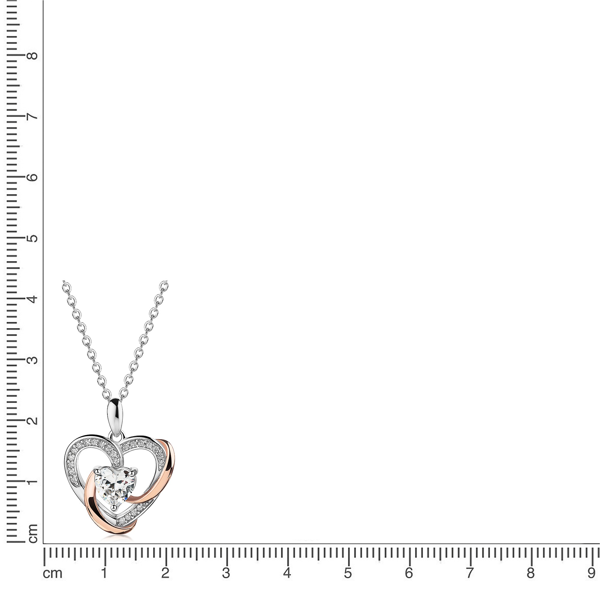 Zeeme Kette mit Anhänger »925/- Sterling Silber Herz Zirkonia«