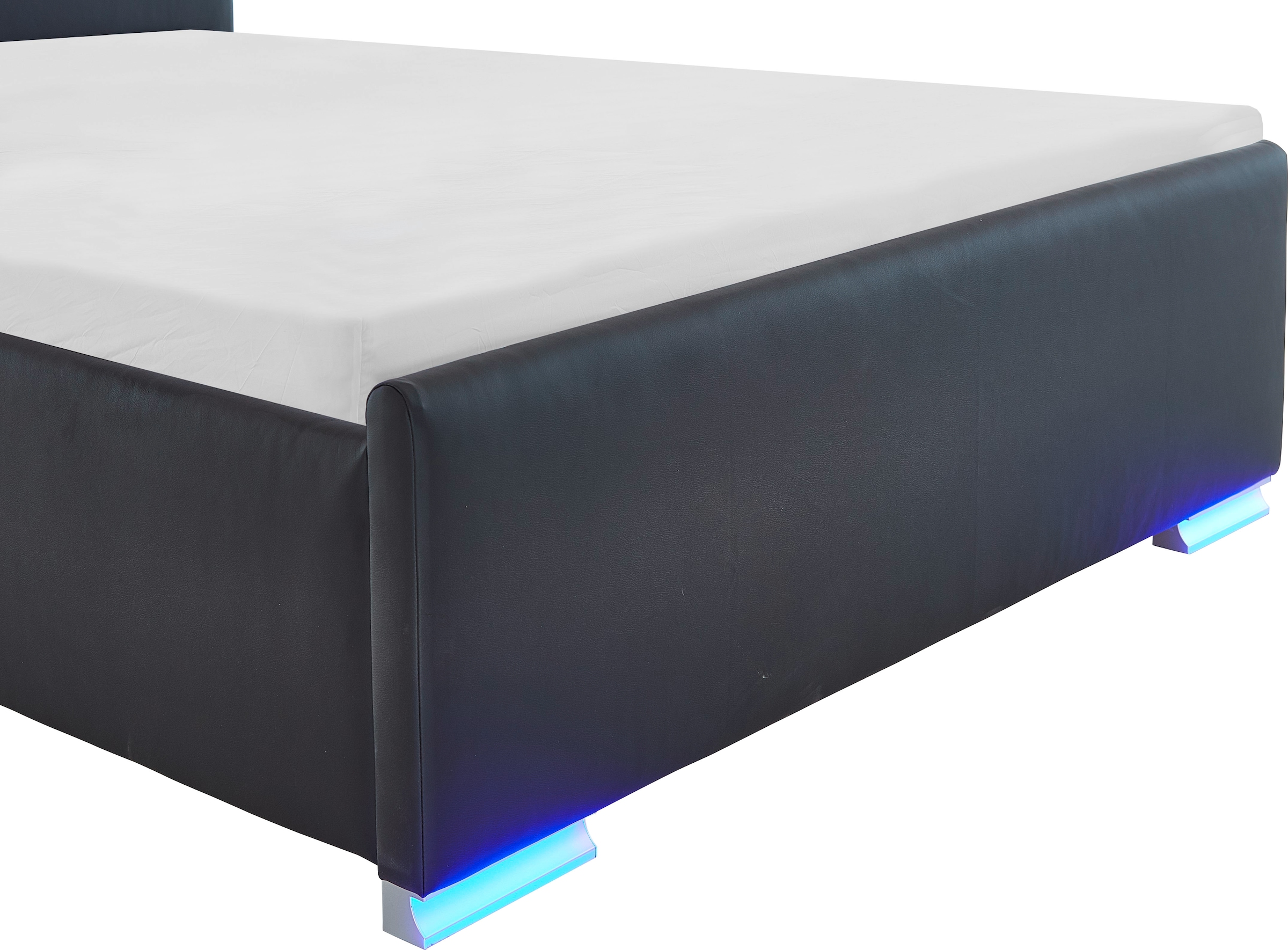 meise.möbel Polsterbett »Las Vegas III mit LED-Beleuchtung und USB-Anschluss«, erhältlich in den Breiten 140 & 180cm