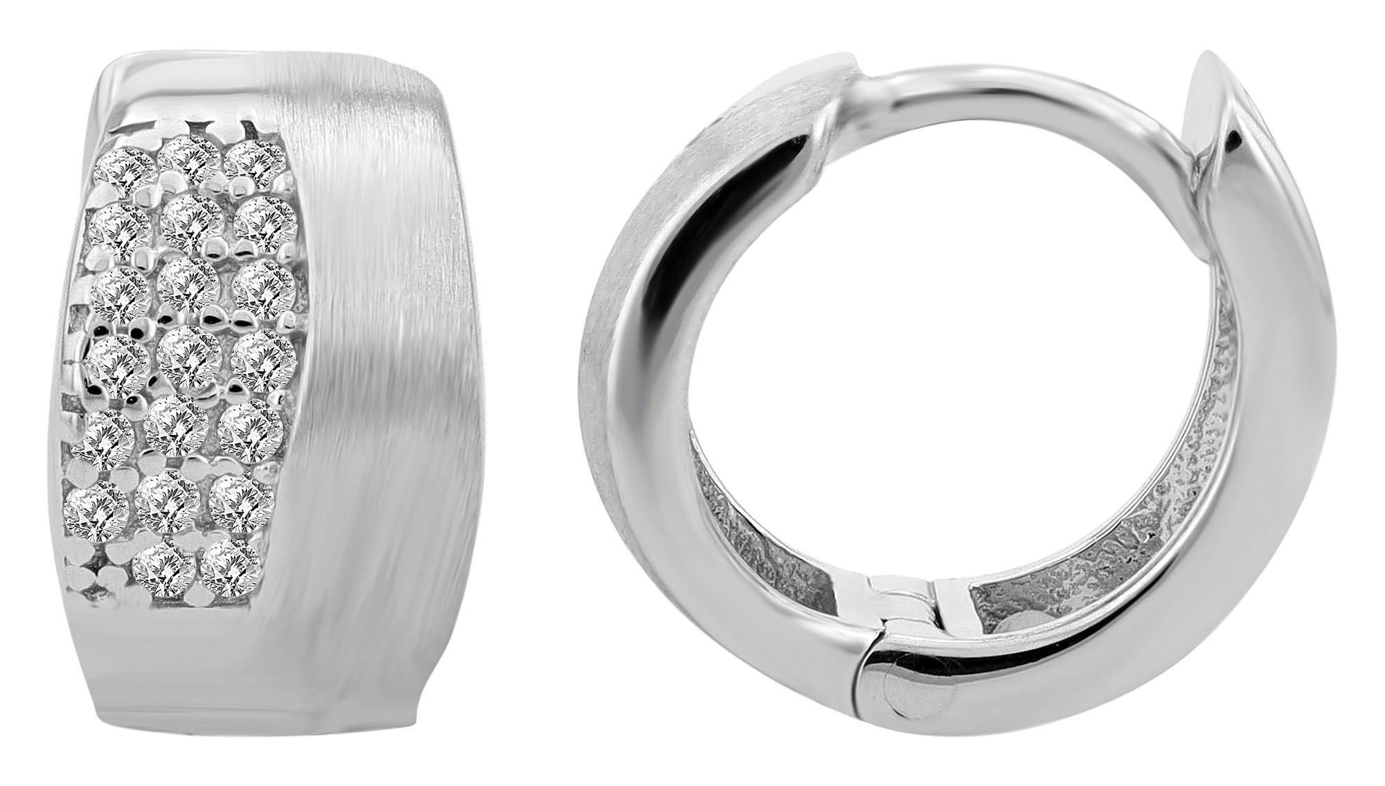 Adelia´s Klappcreolen "Ohrringe – Klappcreole aus 925 Silber mit Zirkonia" Ideal zum Verschenken – schlicht und stilvoll