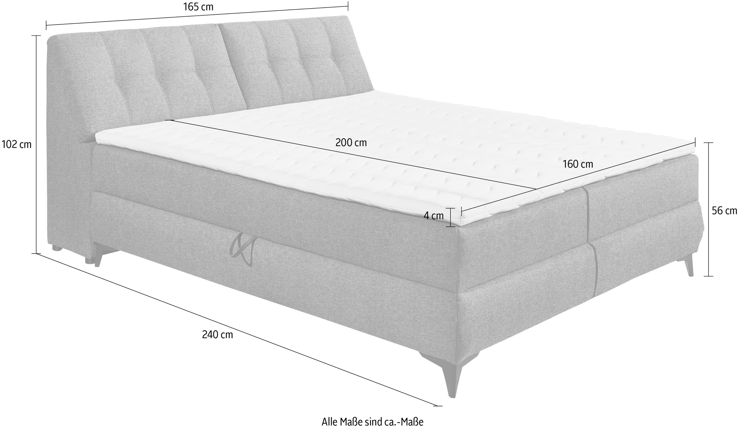 ED EXCITING DESIGN Boxbett »Atlantis«, mit Bettkasten und Stauraum im Kopfteil