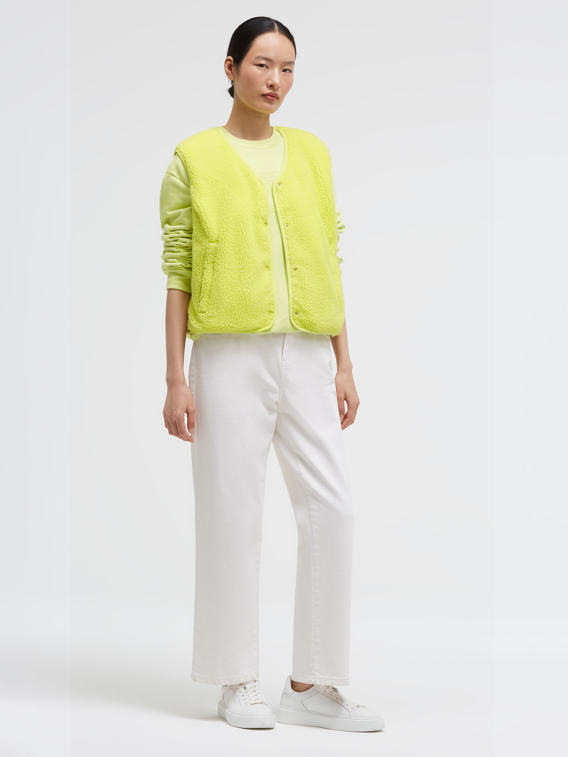 SENSES.THE LABEL Fleeceweste mit Druckknopfleiste