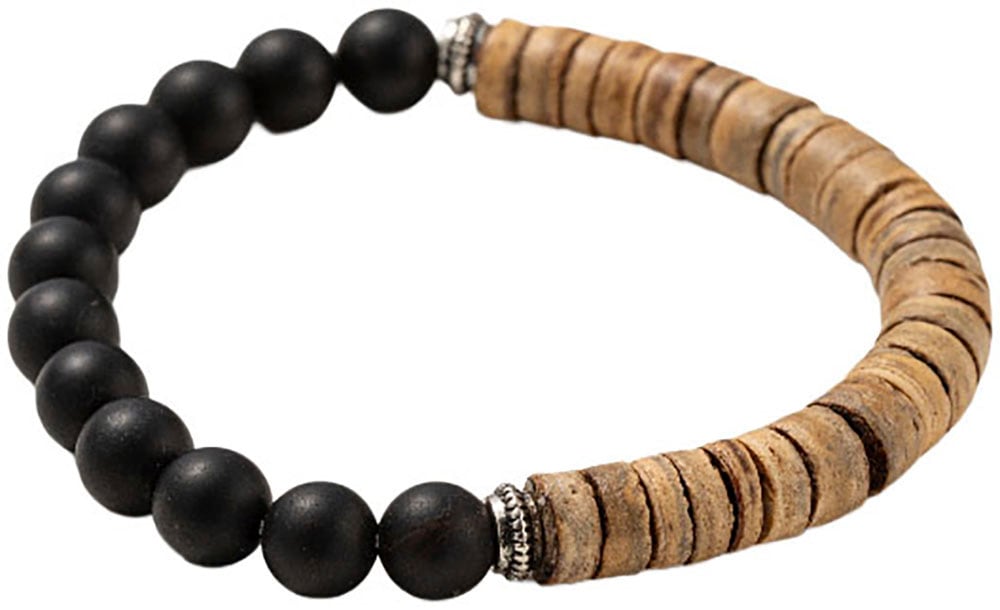 Firetti Armband »Schmuck Geschenk Armschmuck Armkette Edelstein Perlen«, Made in Germany - mit Onyx, Kokosnuss
