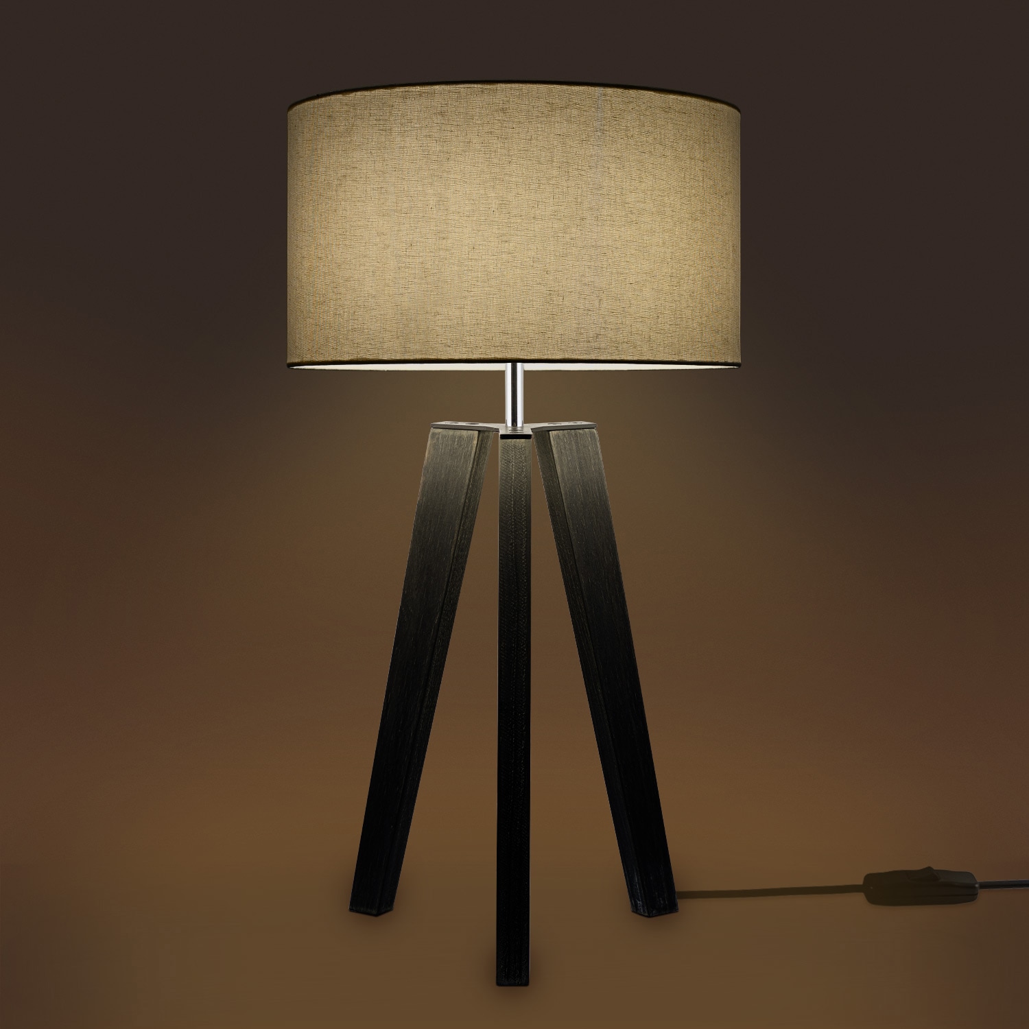 Paco Home | Lampe Stehlampe Fuß Wohnzimmer BAUR flammig-flammig, Skandinavischer Tischleuchte Color«, 1 »Canvas uni Vintage Stil LED E27
