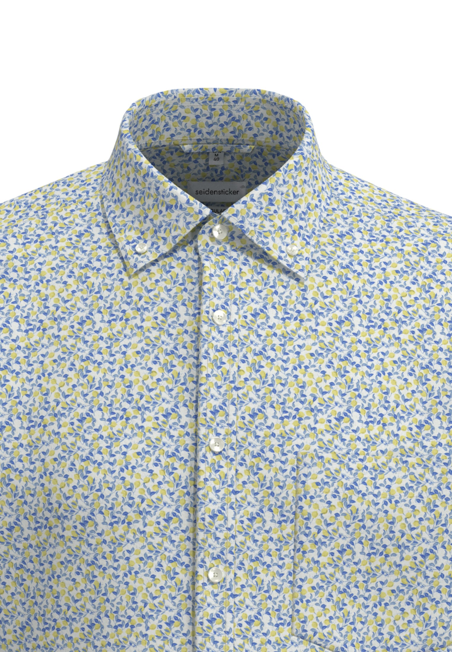seidensticker Businesshemd »Regular«, Regular Kurzarm Button-Down-Kragen Druck