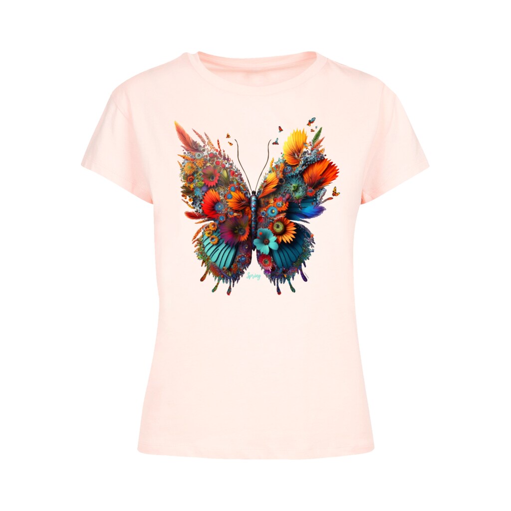 F4NT4STIC T-Shirt »Schmetterling Blume«