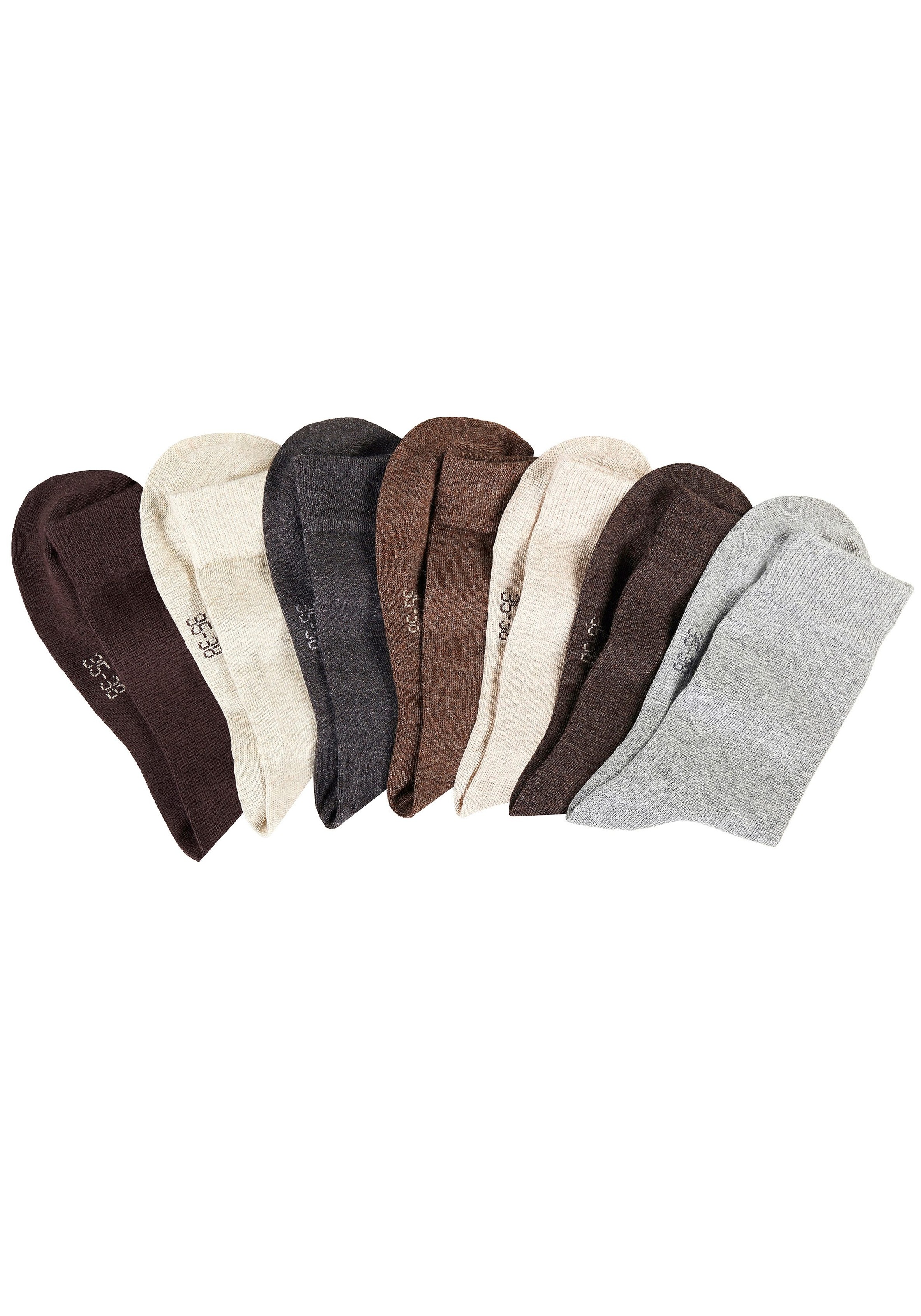 Lavana Basicsocken Packung, 7 Stk. tlg. mit druckfreiem Bündchen