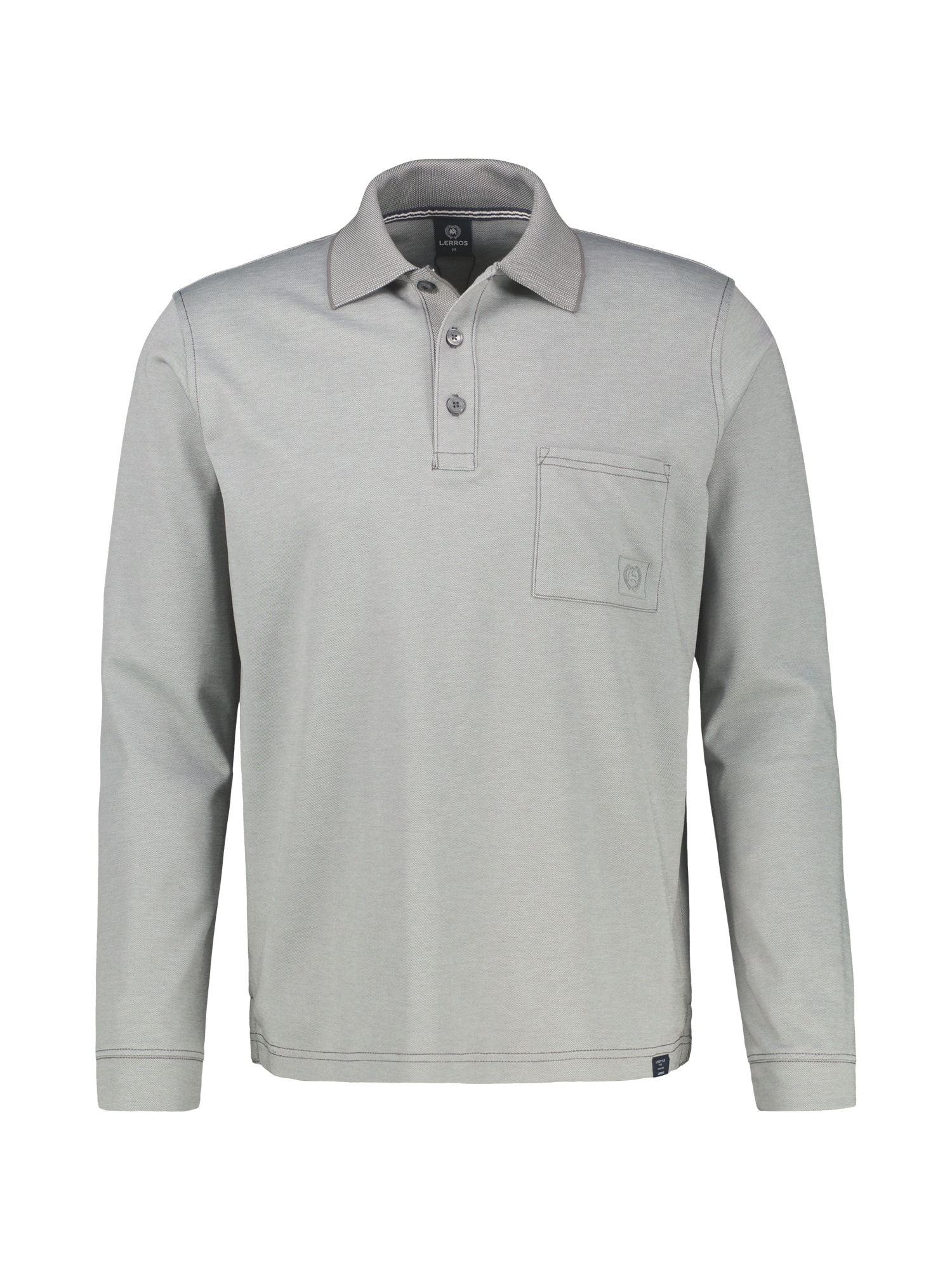 LERROS Poloshirt "Langarm Polo mit Brusttasche in Grossen Grössen"