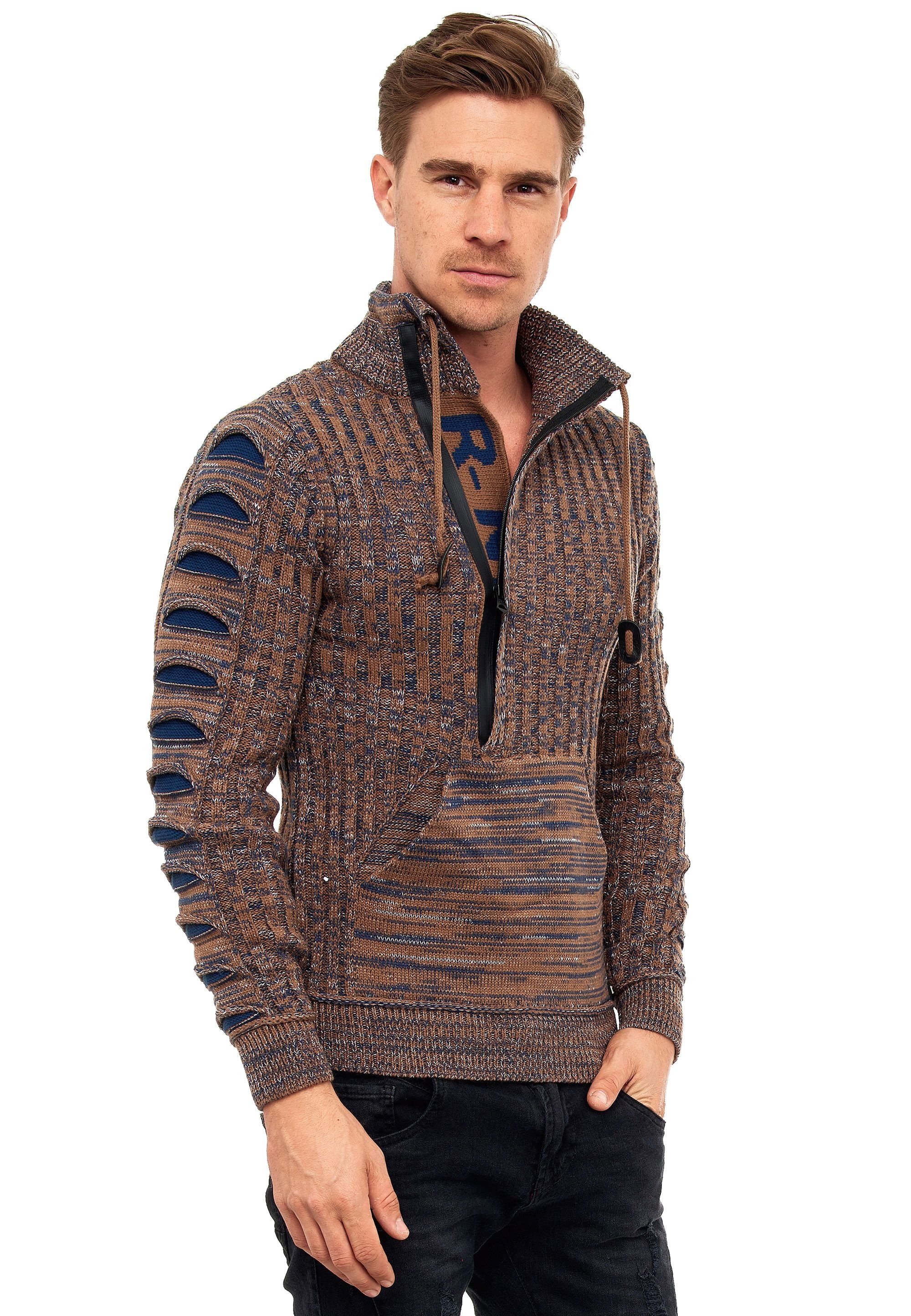 Rusty Neal Strickpullover, mit stylischem Ausschnitt
