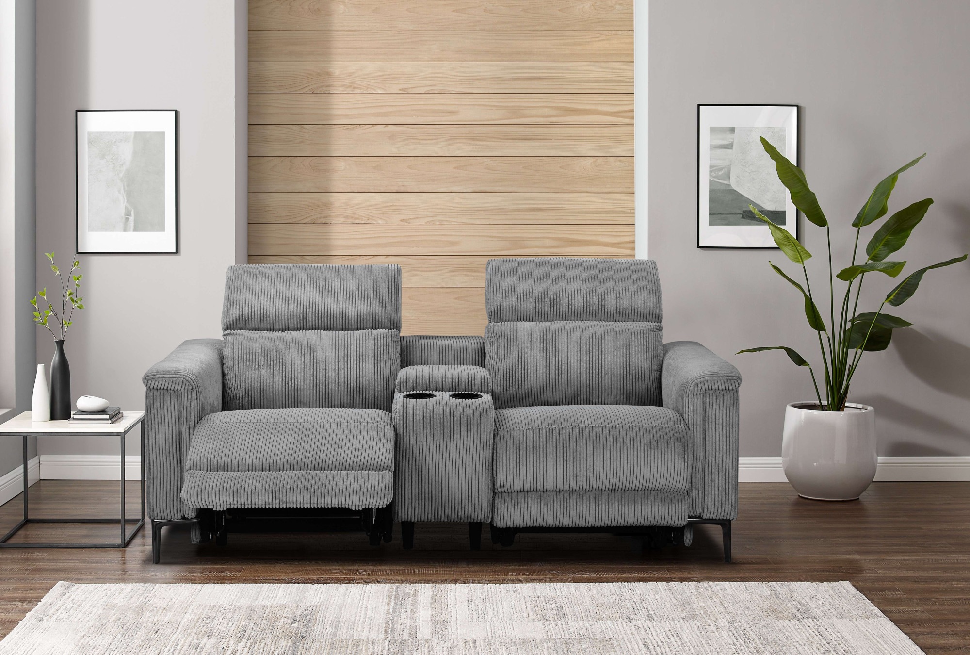 Places of Style 2-Sitzer »Lund in Cord, 2er-Kinosofa, TV-Sessel, Multimedia-Sofa, USB-A,«, m. elektrischer o. manueller Relaxfunktion, Getränkehalter u. Staufach