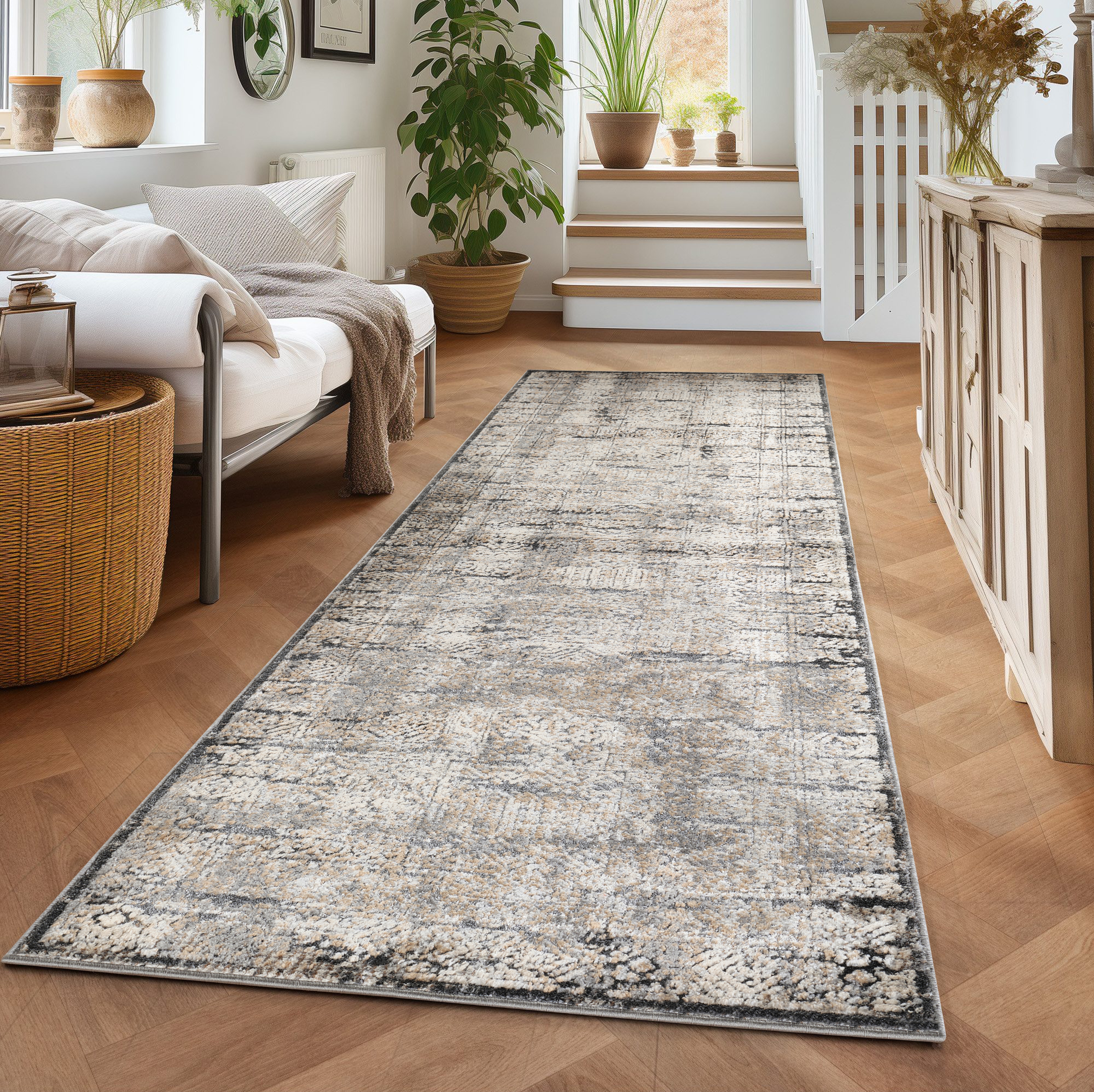 OTTO home Teppich "Selin" rechteckig 9 mm Höhe dezenter Glanz, Schrumpf-Garn-Effekt, im Vintage-Look, dichte Qualität