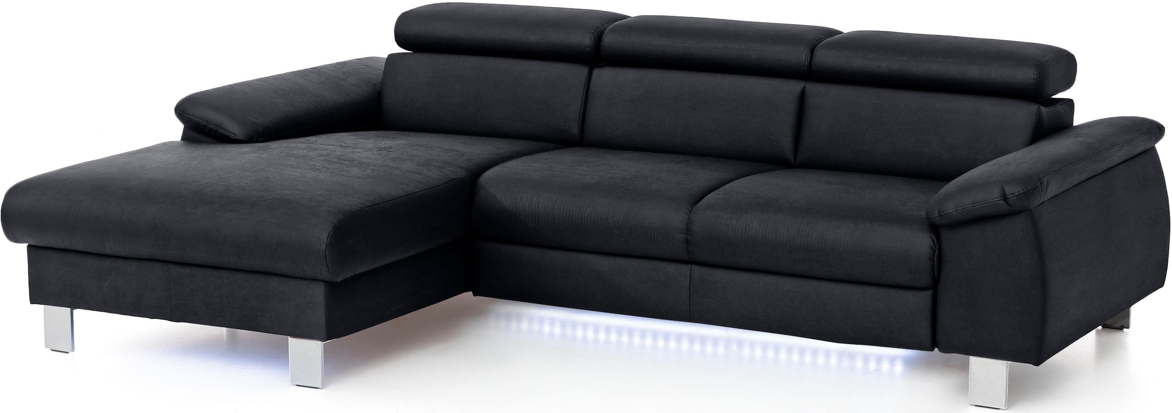 COTTA Ecksofa Komaris, Ecksofa, wahlweise mit RGB-LED-Beleuchtung und Bettf günstig online kaufen