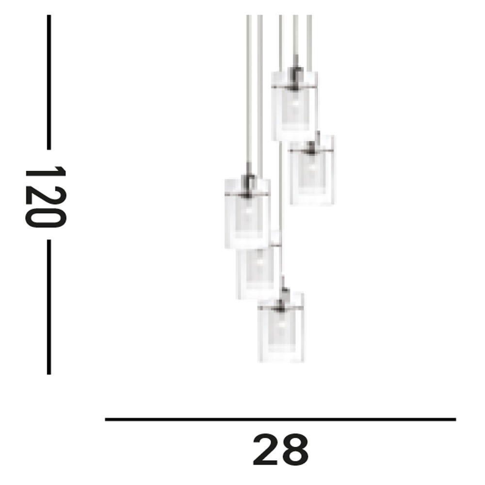 Searchlight Hängeleuchte »Duo I 5Lt Pendant« E14 1 Stk.
