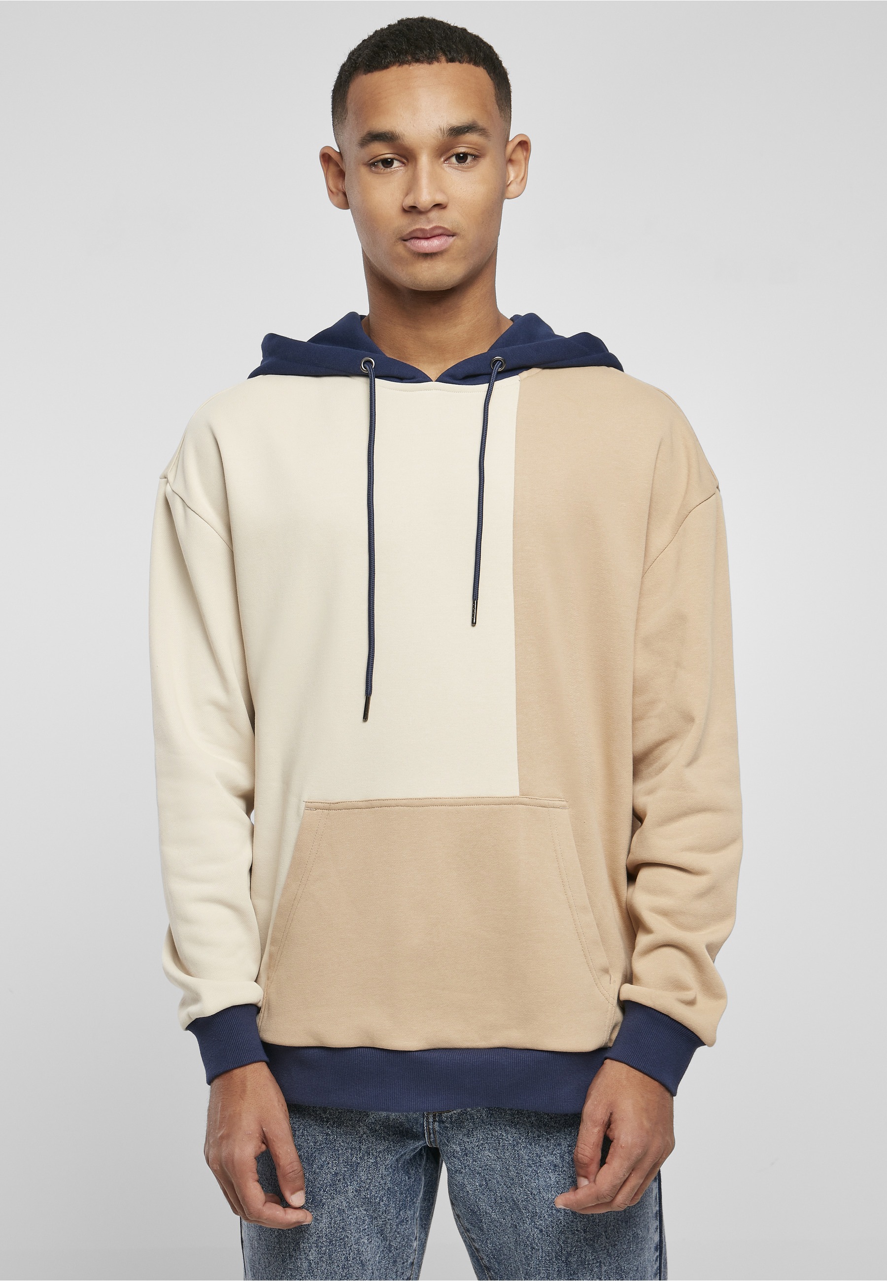 URBAN CLASSICS Rundhalspullover »Urban Classics Herren Oversized Color Block Hoody« 1 Stk.