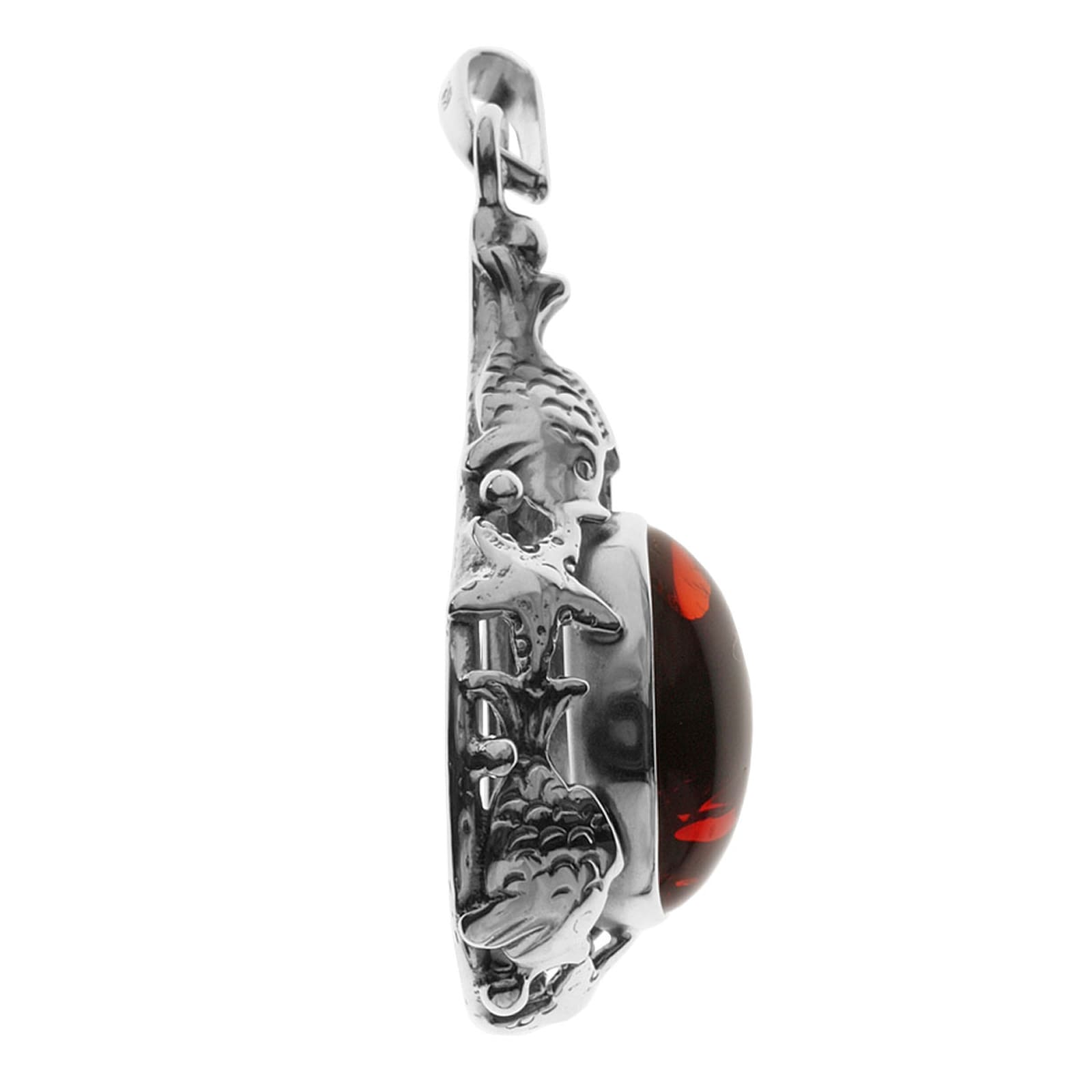 OSTSEE-SCHMUCK Kettenanhänger »- Fischland 45x20 mm - Silber 925/000 - Bernstein«