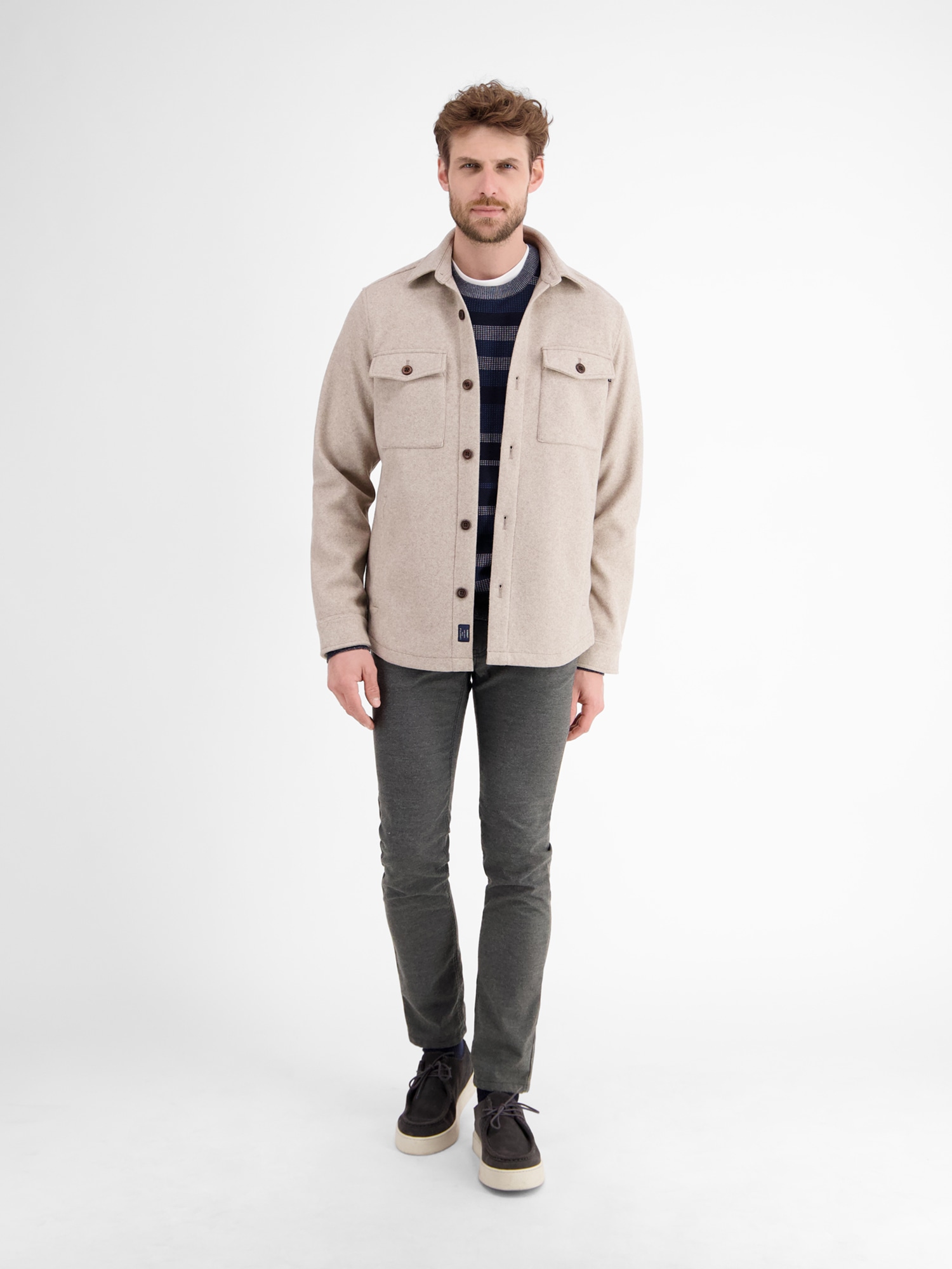 LERROS Chinohose »LERROS Herren Hose CONLIN in Wolloptik, SLIM FIT«