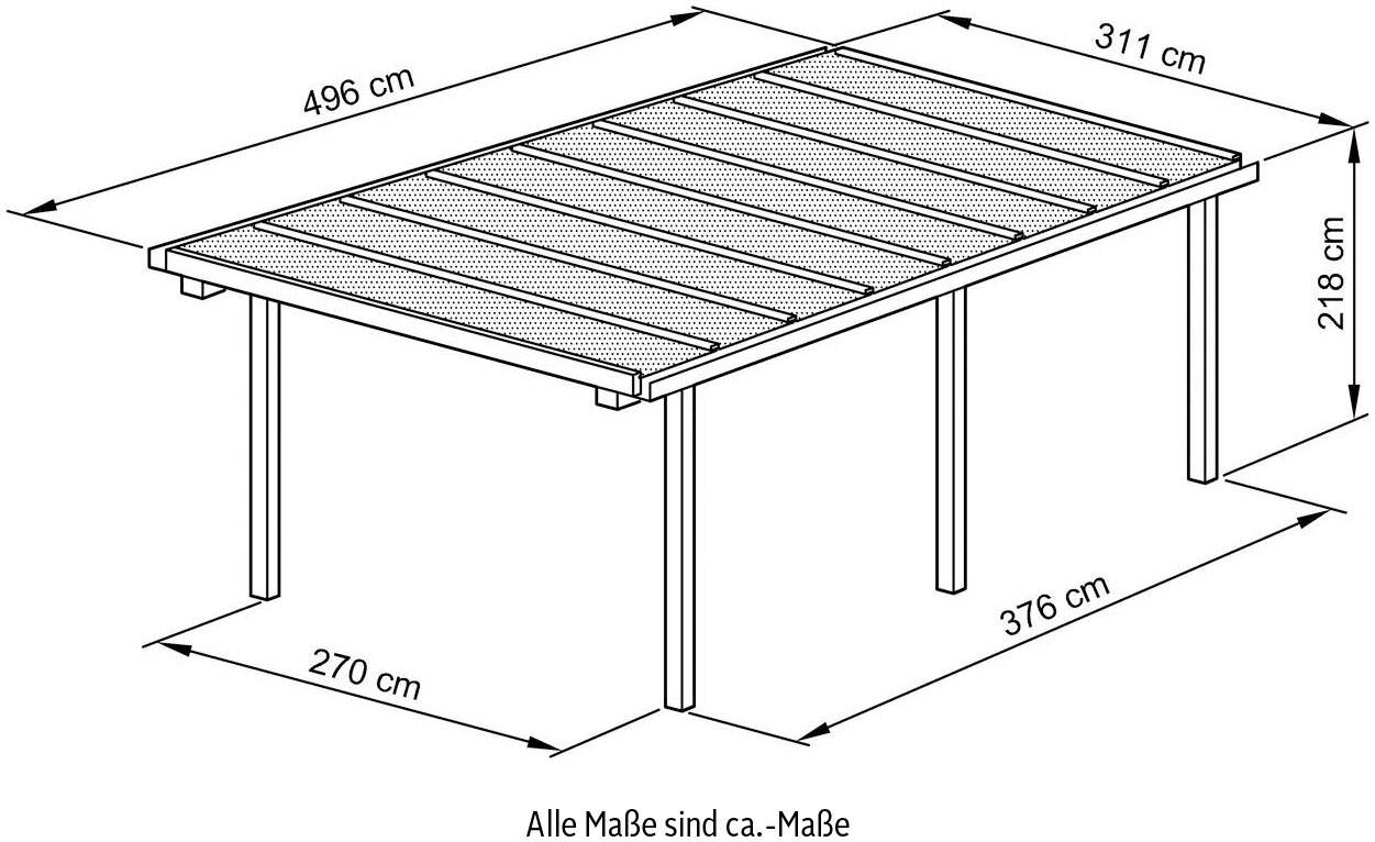 Anthrazit cm, Beckmann Aluminium, | Einzelcarport »CPTG«, 270 bestellen BAUR