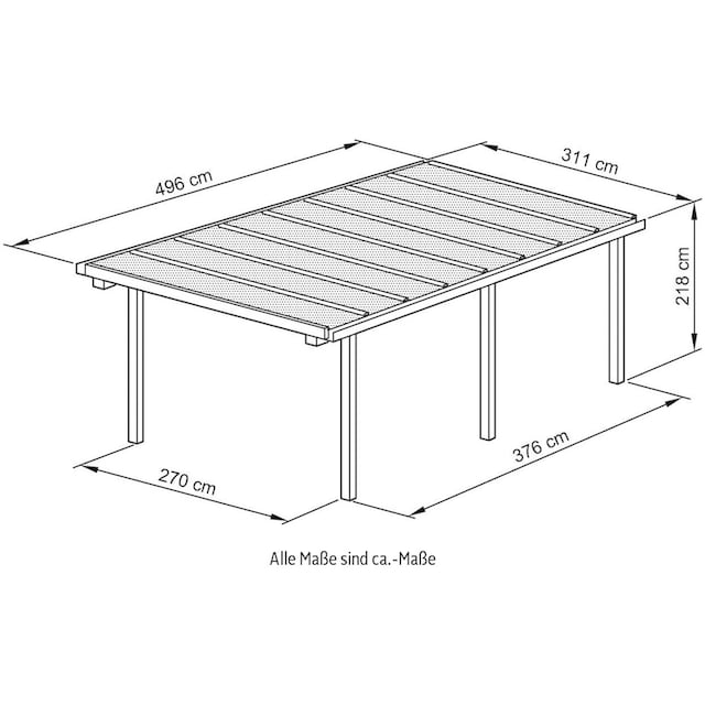 Beckmann Einzelcarport »CPTG«, Aluminium, 270 cm, Anthrazit bestellen | BAUR