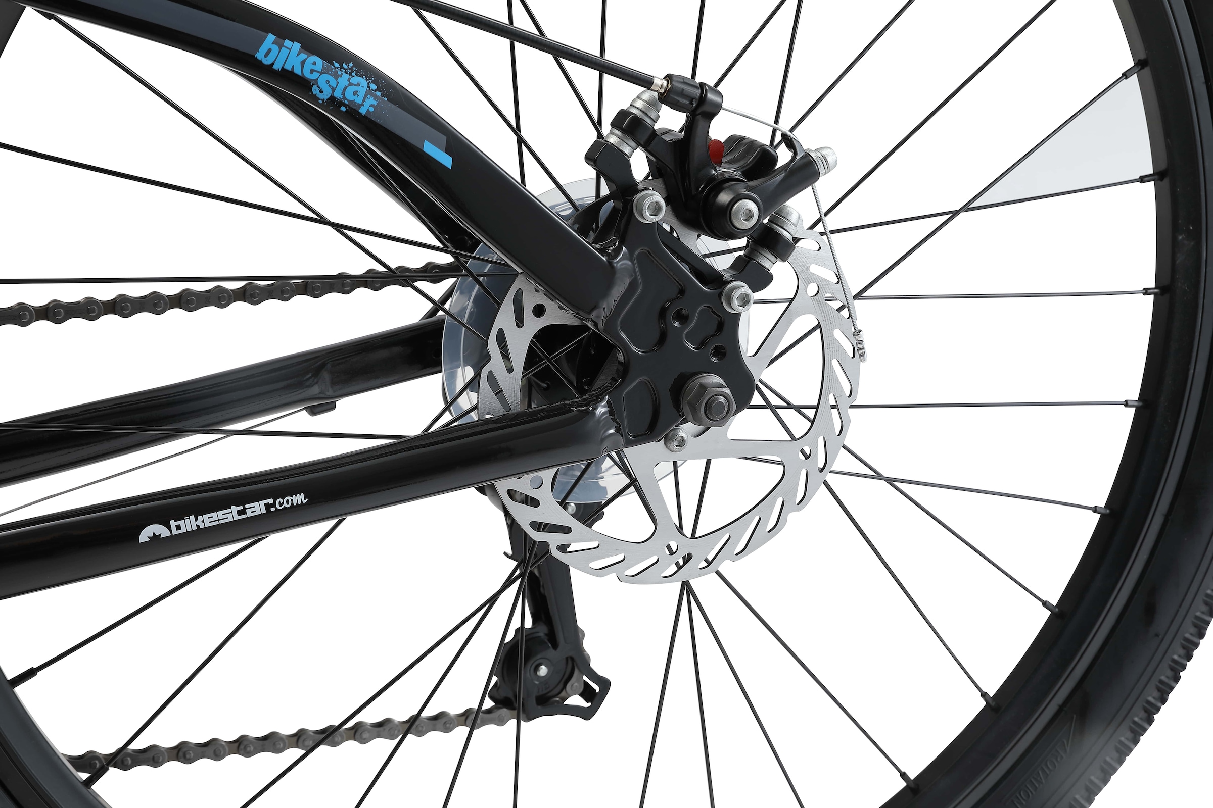 Bikestar Mountainbike, 21 Gang, Shimano, RD-TY300 Schaltwerk, Kettenschaltung, für Damen und Herren, Kettenschaltung