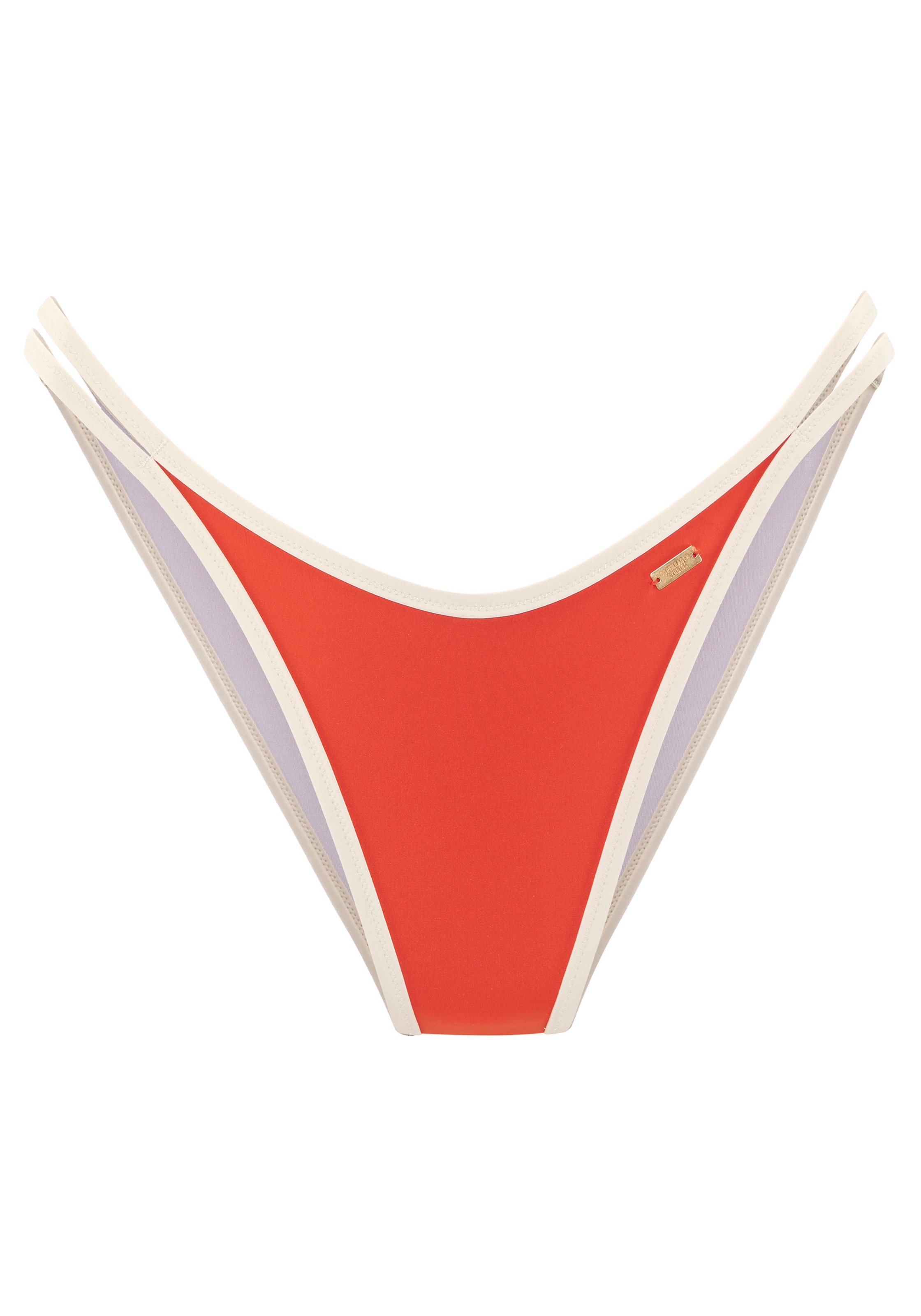 Bikini-Hose COPENHAGEN STUDIOS "Emma", Damen, Gr. 42, N-Gr, orange (blutorange), Recycling-Polyamid, Badehosen Bikini-Hose, mit Kontrastdetails