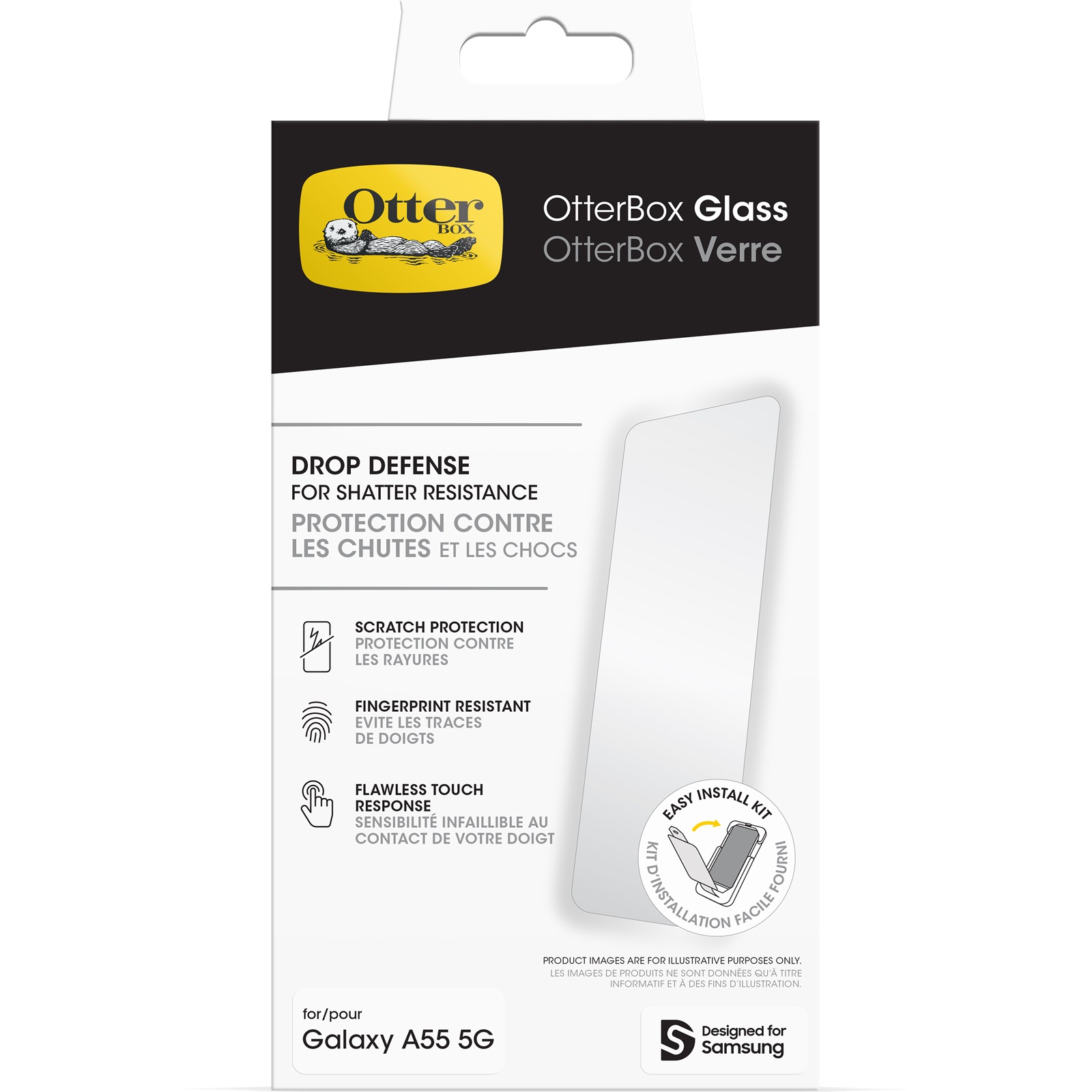 Otterbox Displayschutzglas »Glass«, für Samsung Galaxy A55 5G, Bildschirmschutz, Displayschutz, Displayschutzfolie, kratz & stoßfest