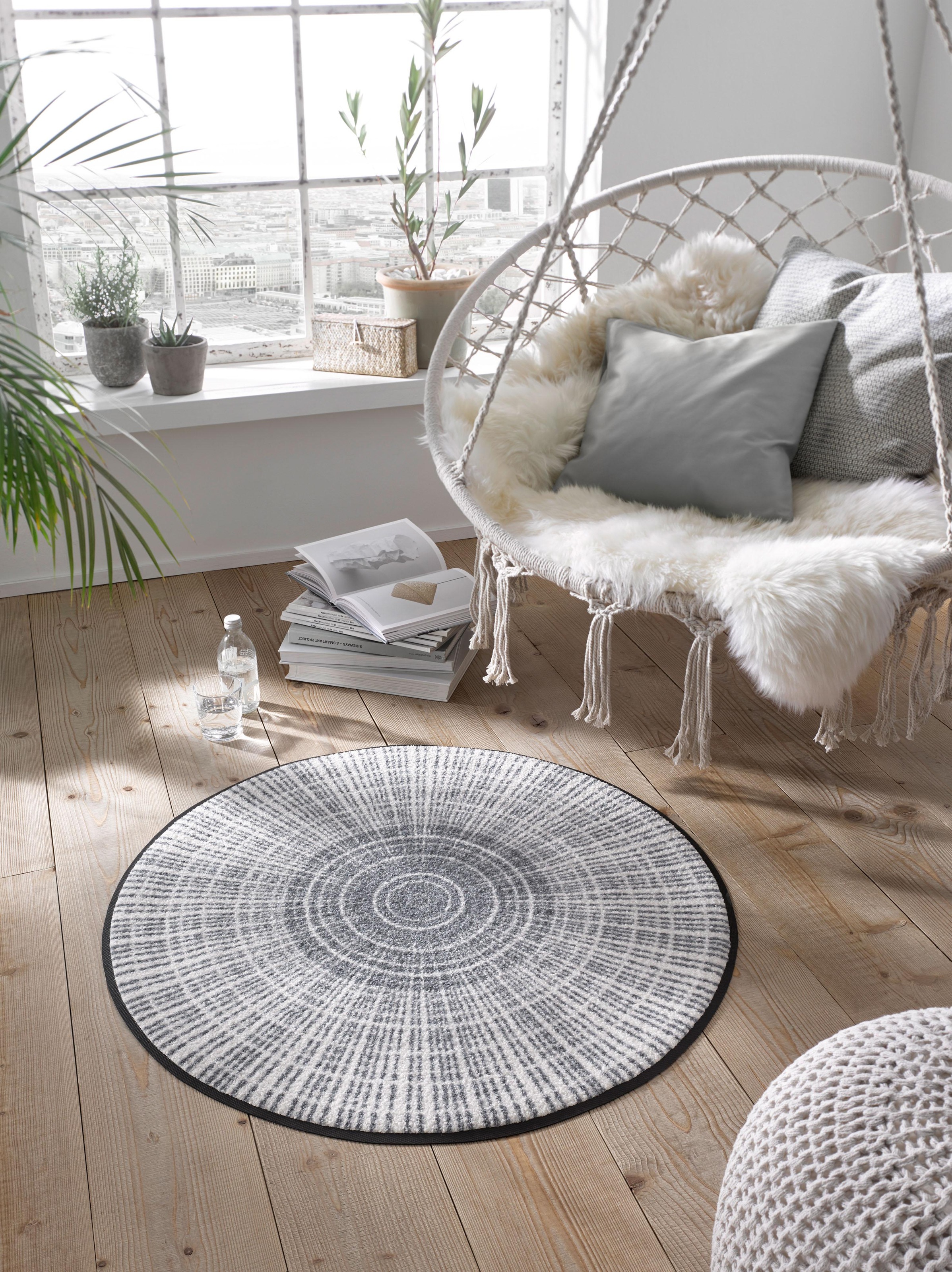 wash+dry by Kleen-Tex Teppich "Cascara" rund 7 mm Höhe rutschhemmend, In- u günstig online kaufen