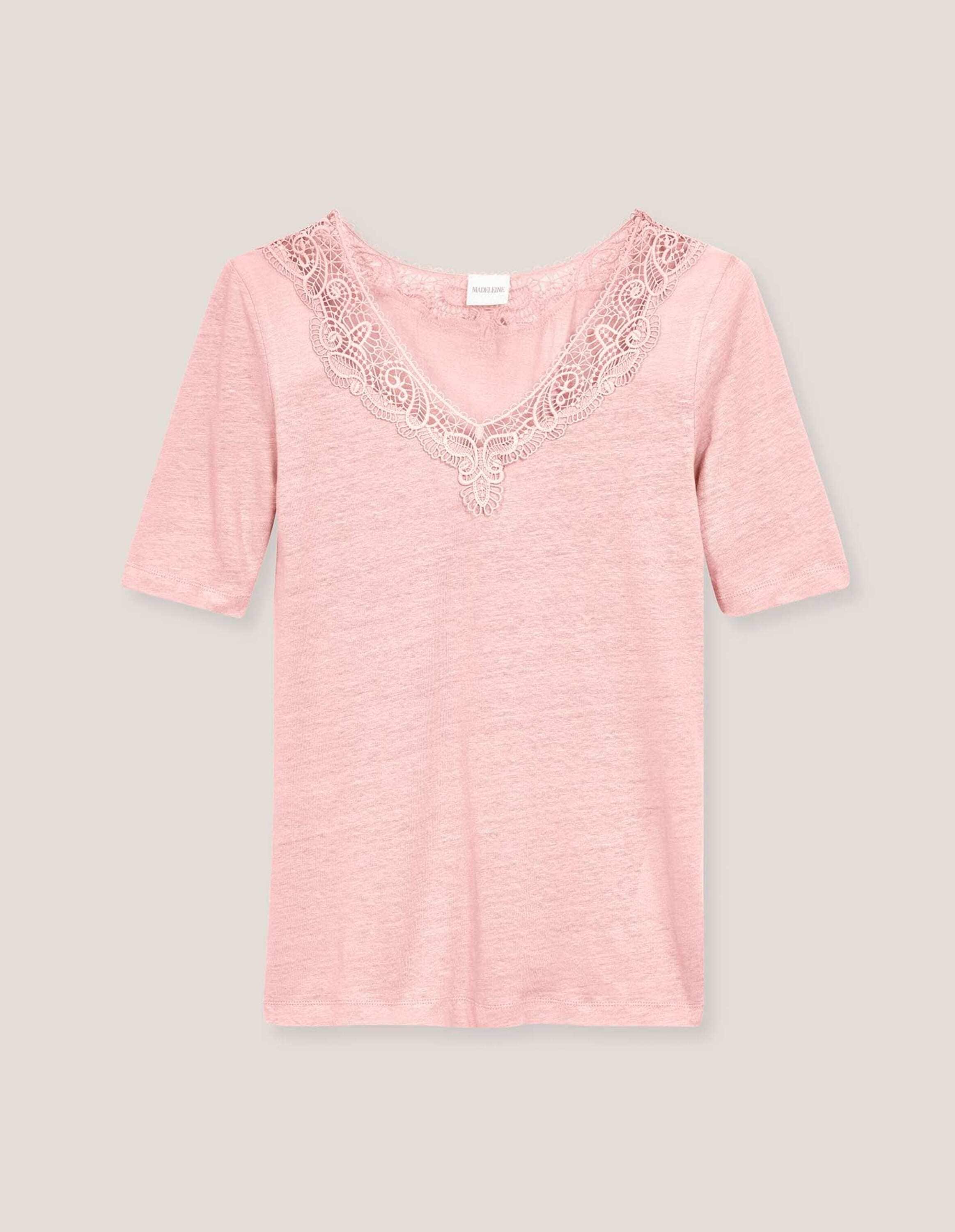 MADELEINE Kurzarmshirt "Shirt Kurzarm-Shirt aus Leinen mit feinem Spitzen-A günstig online kaufen