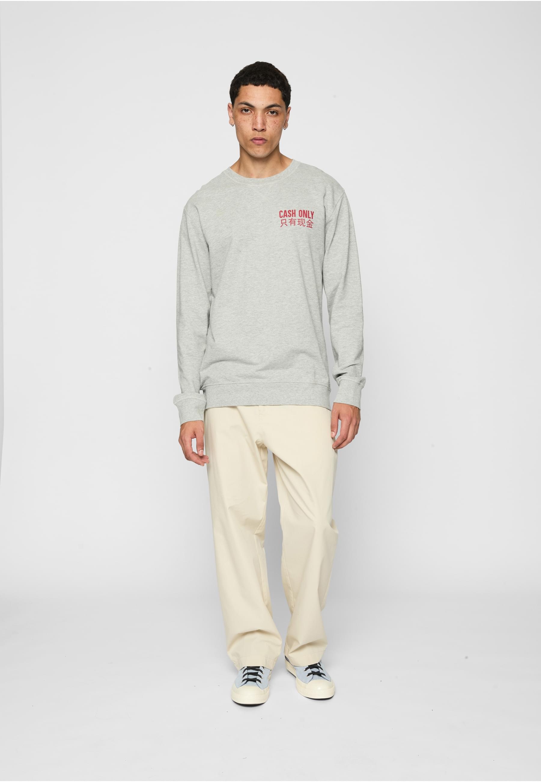 MisterTee Rundhalspullover »MisterTee Herren Cash Only Crewneck«, (1 tlg.)