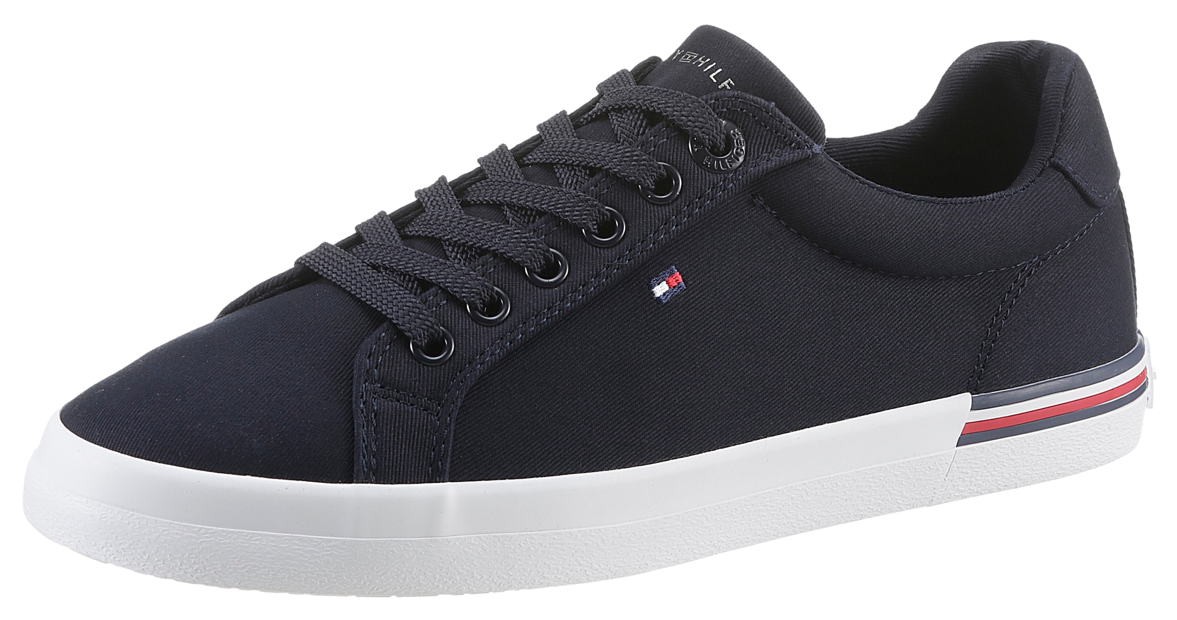 Tommy Hilfiger Sneaker "ESSENTIAL STRIPES SNEAKER", mit Streifen in der Laufsohle, Freizeitschuh, Halbschuh, Schnürschuh