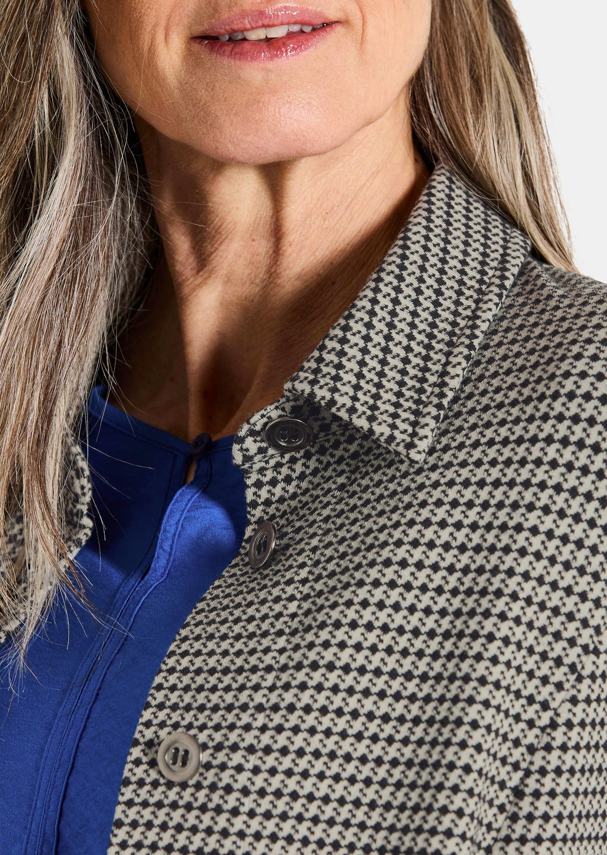 GOLDNER Sommerjacke »Kurzgröße Lässige Baumwolljacke, Pepitamuster«