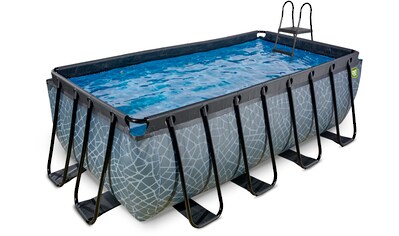 Framepool »Stone Pool BxTxH: 400x200x122cm«, mit Sandfilterpumpe und Poolleiter, grau