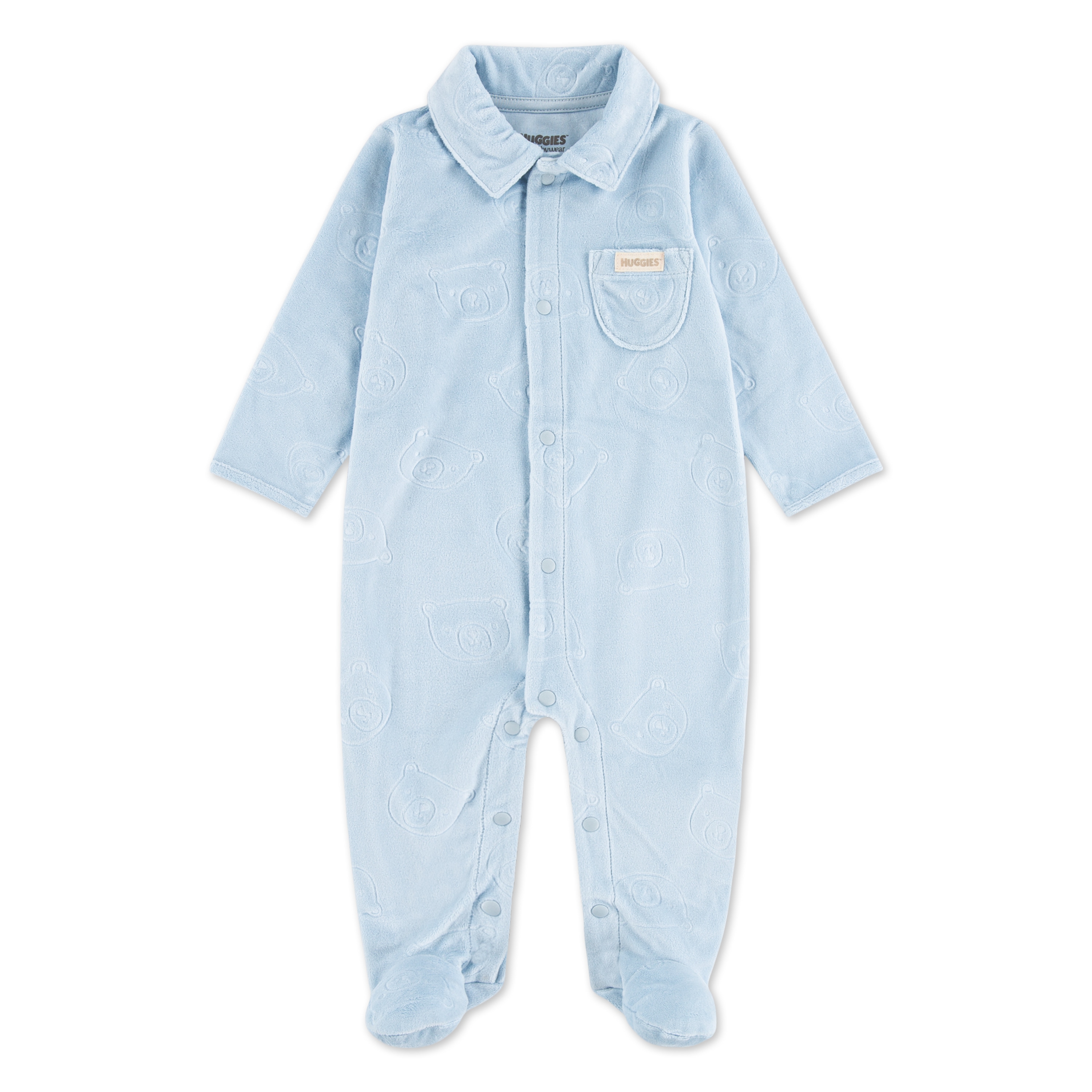 Kinder Nickioverall "HUGB FOOTED COVERALL", HUGGIES BABYWEAR, Gr. 3huggies skyway, Nicki, Obermaterial: 100% Polyester, unifarben, Basic, Overalls,