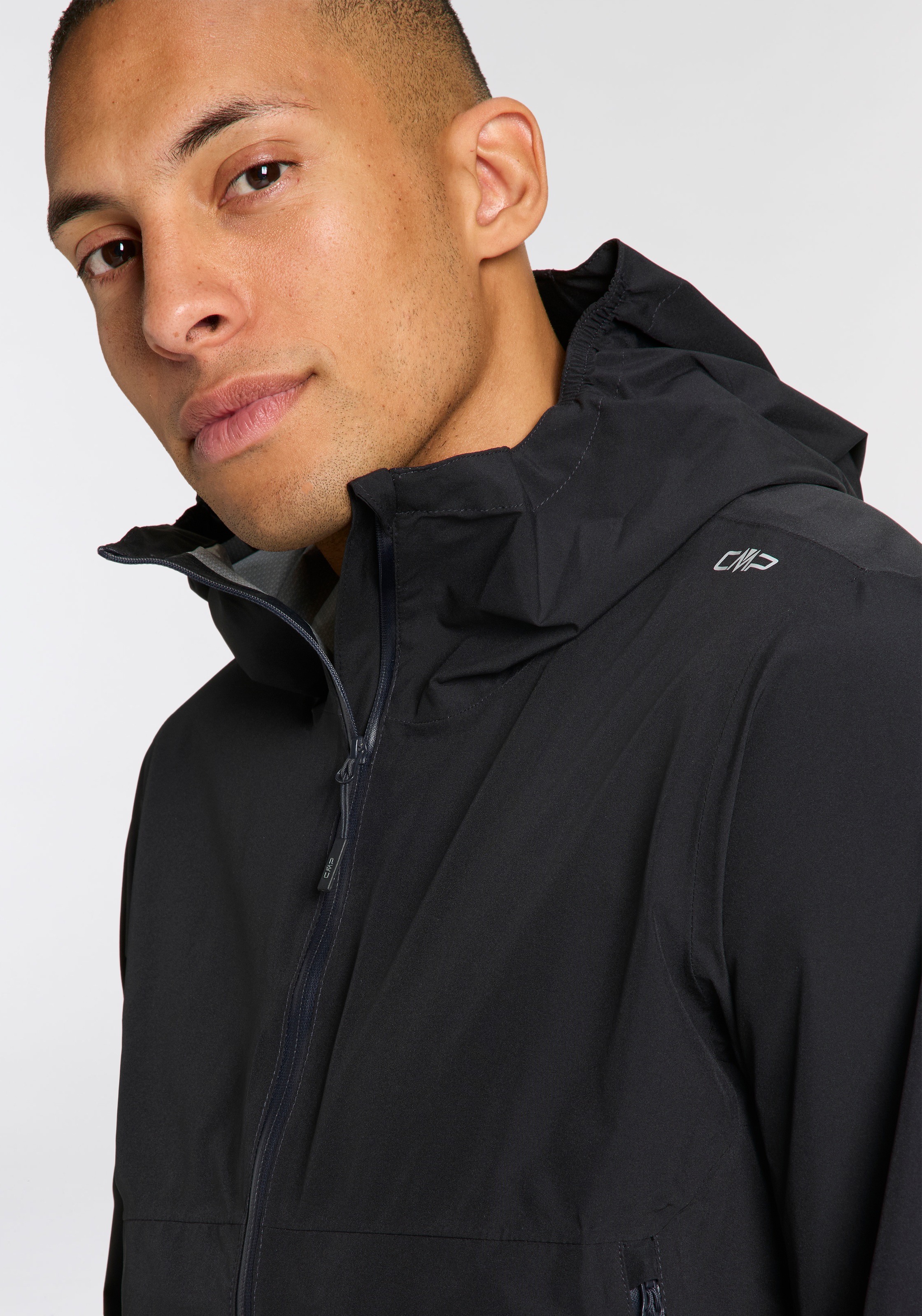 Regenjacke CMP, Herren, Gr. 54, blau (antracite), Obermaterial: 100% Polyester, Jacken Regenjacke 2