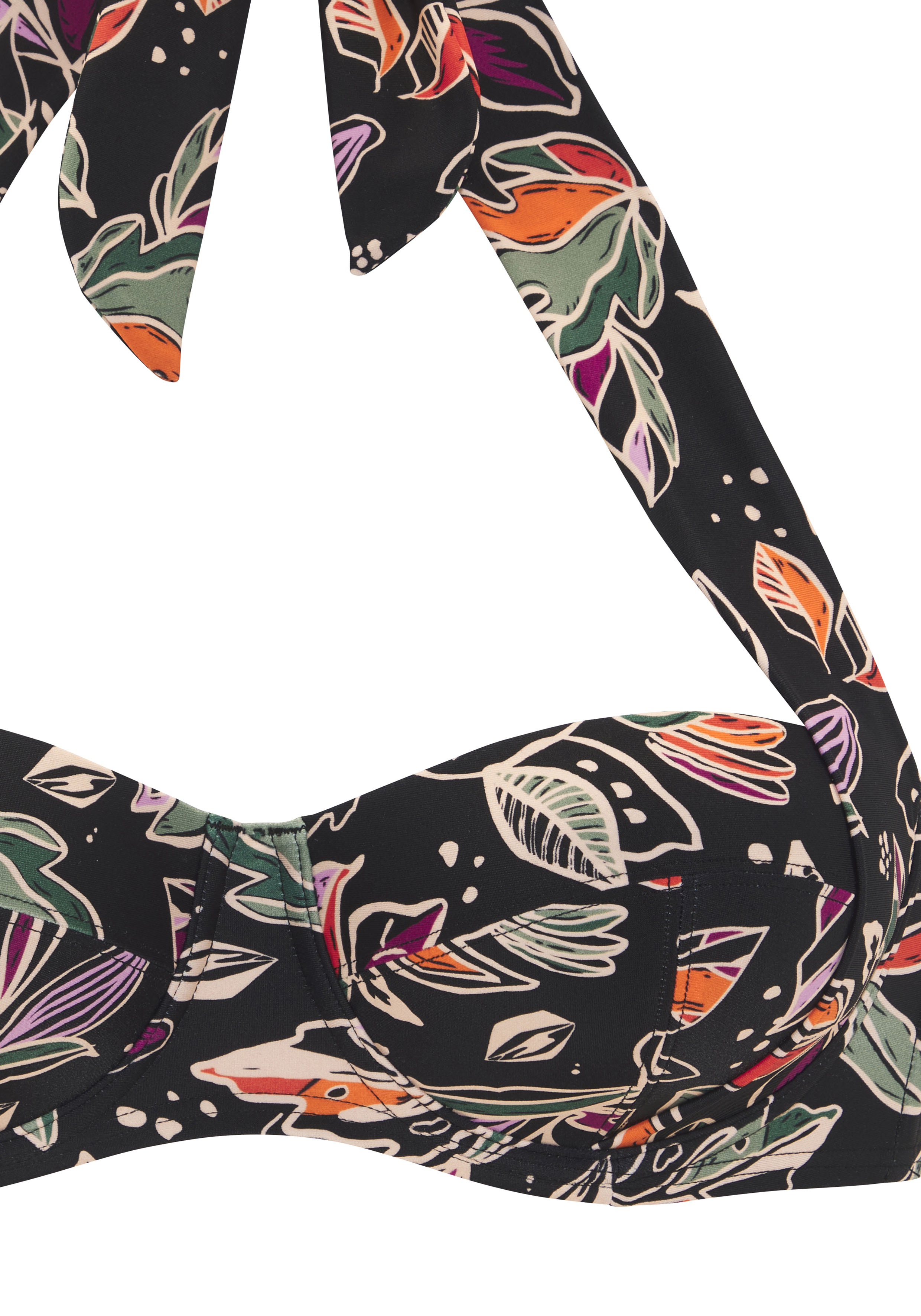 Thumbnail - Buffalo Bügel-Bandeau-Bikini-Top "Whoopi" mit modernem Blätterdruck